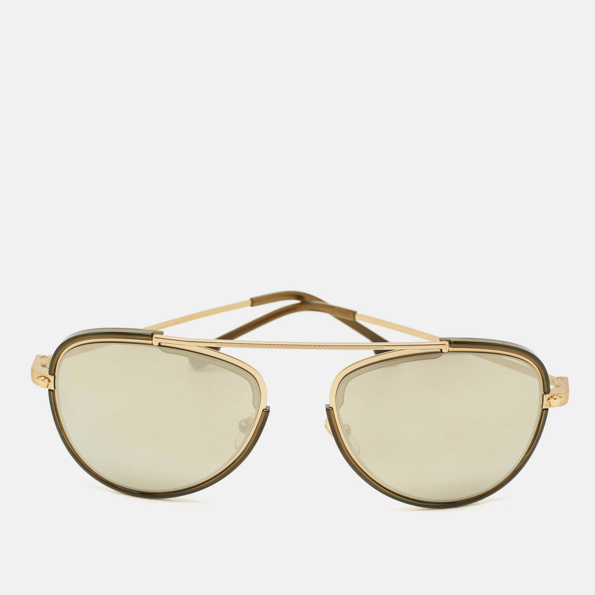 

Versace Gold/Brown Mirrored MOD. 2193 Aviator Sunglasses