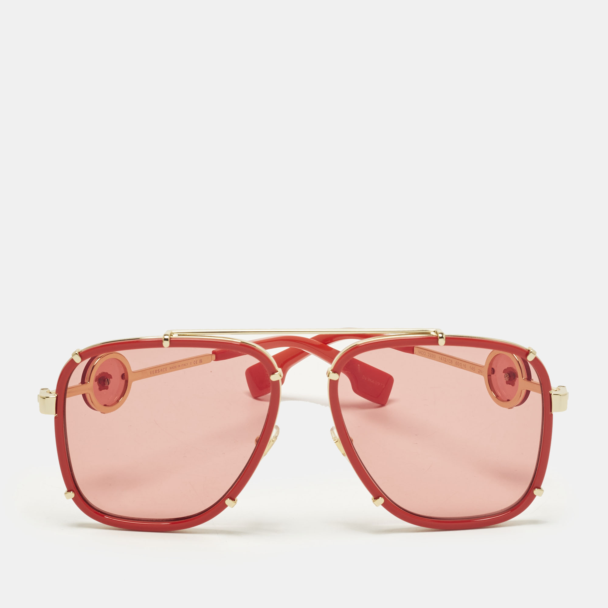 

Versace Red/Gold Tone MOD 2233 Icon Square Sunglasses