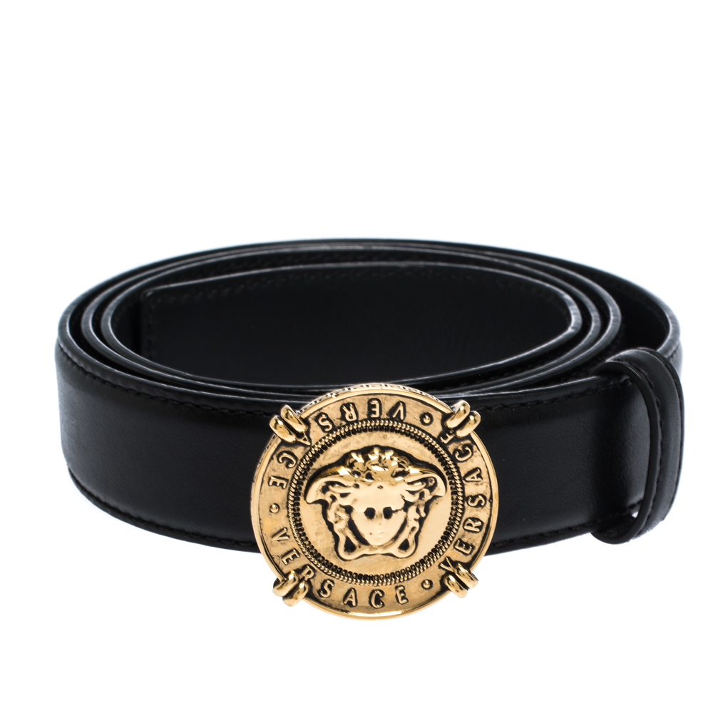 

Versace Black Leather Classic Medusa Belt