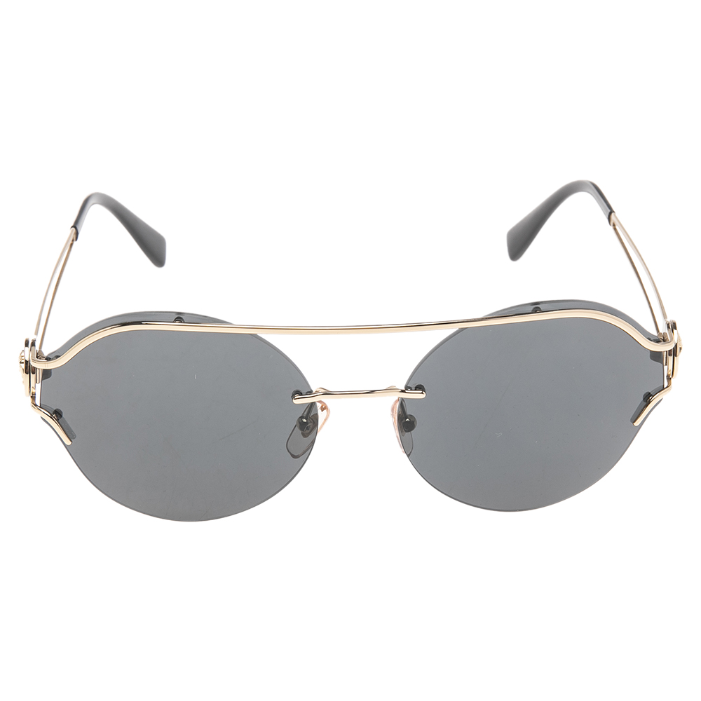 

Versace Gold Tone/Black Mod.2184 Round Sunglasses