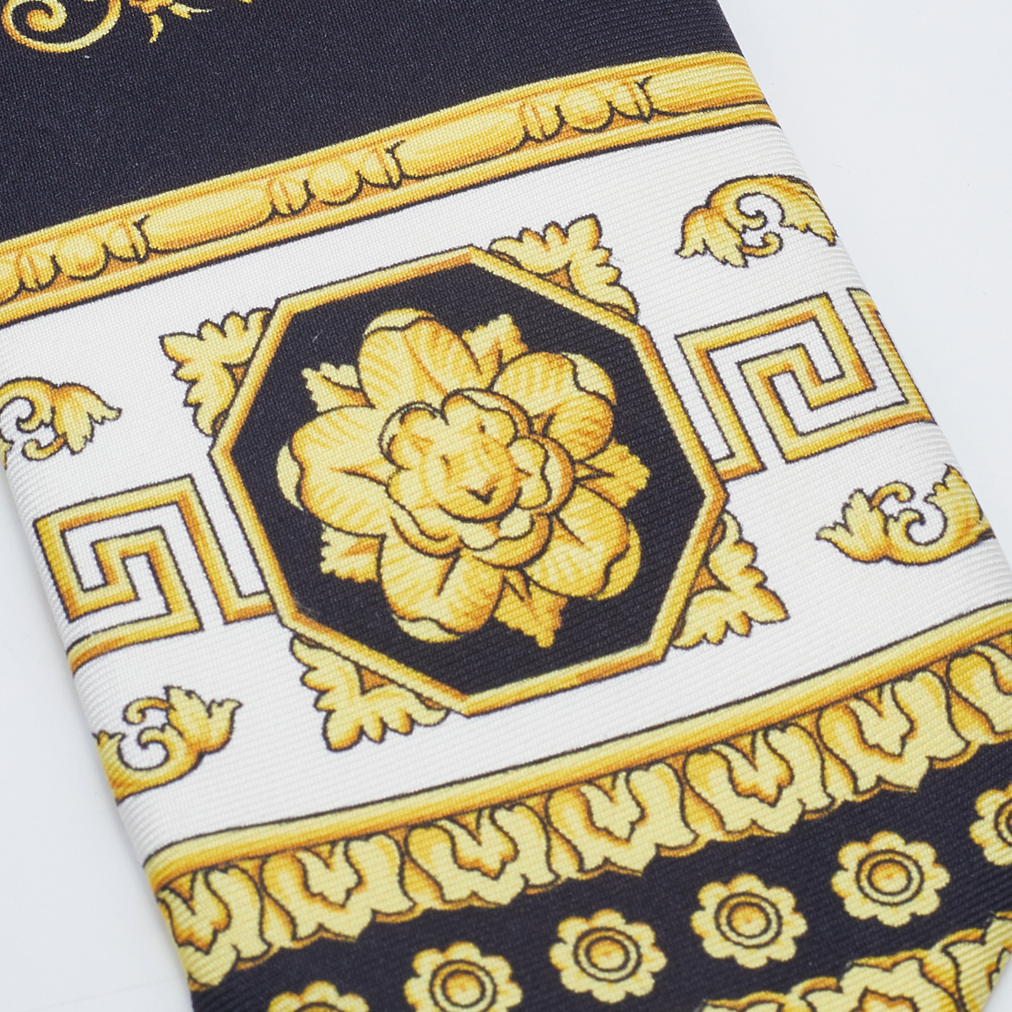 

Versace Black & Gold Medusa Barocco Print Silk Tie