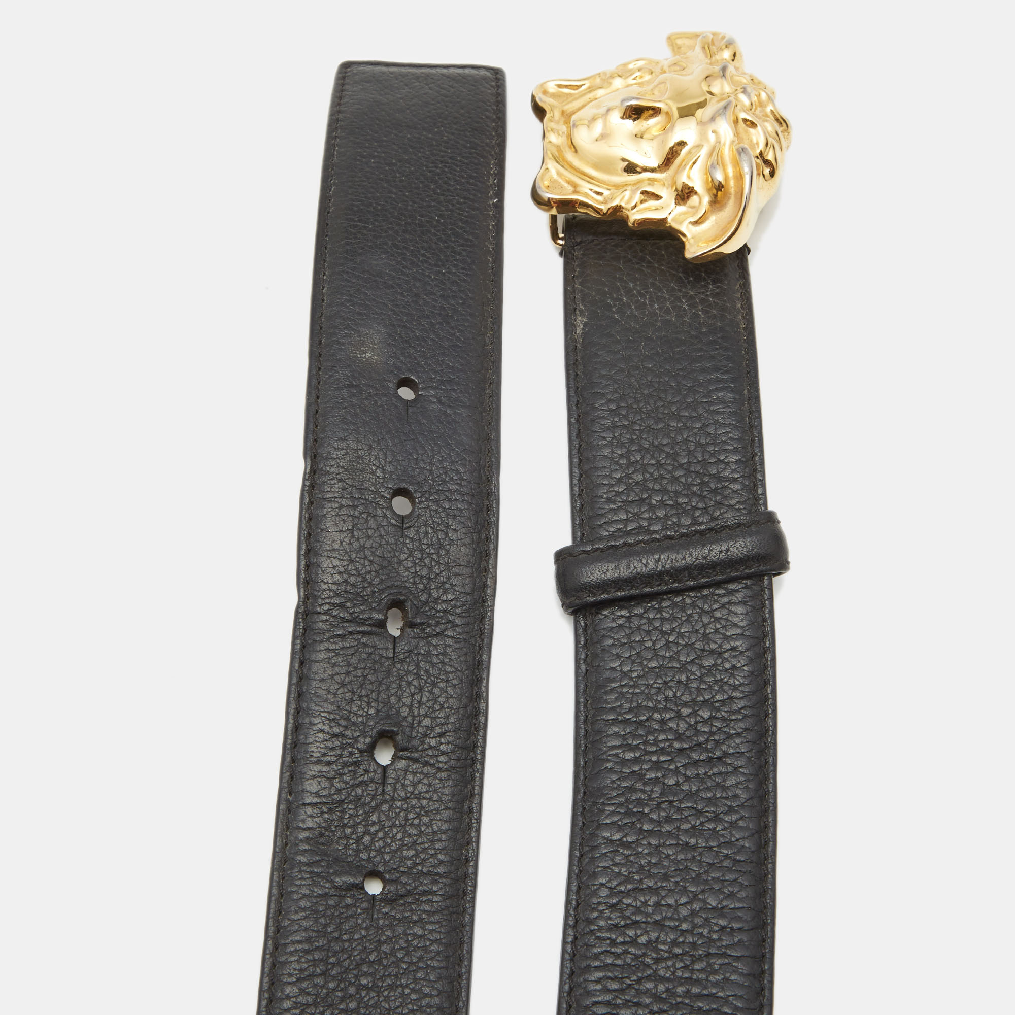 

Versace Black Leather Medussa Head Belt