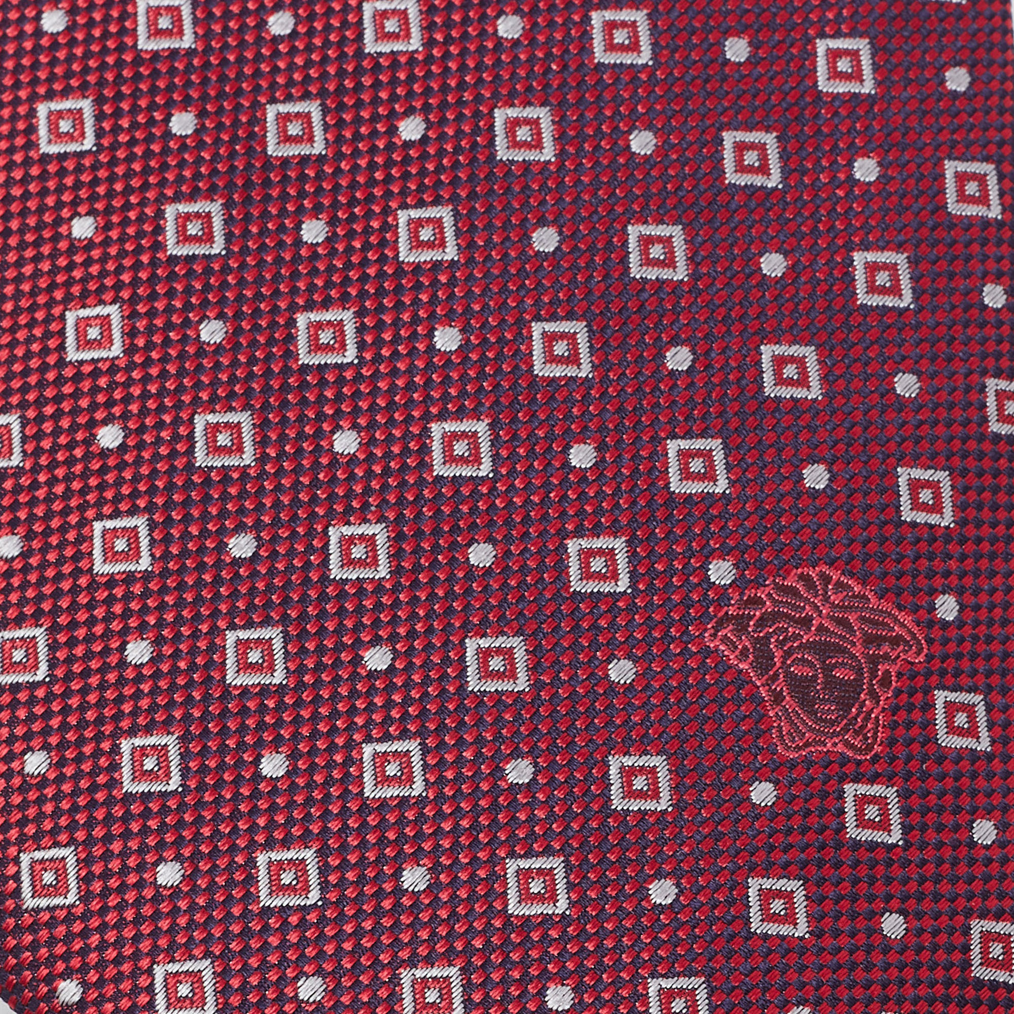 

Versace Burgundy Geometric Pattern Silk Tie