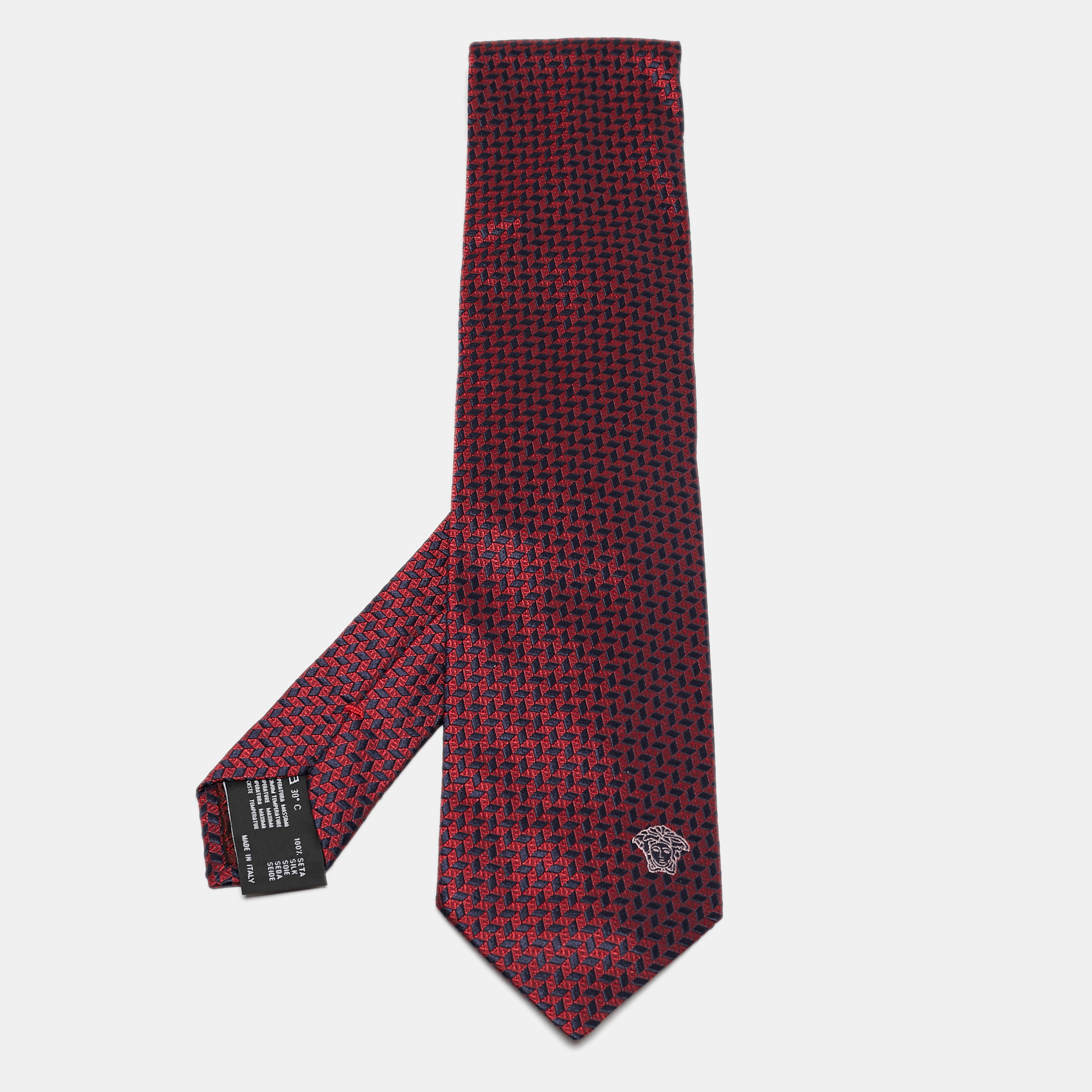 

Versace Red/Navy Blue Patterned Silk Tie
