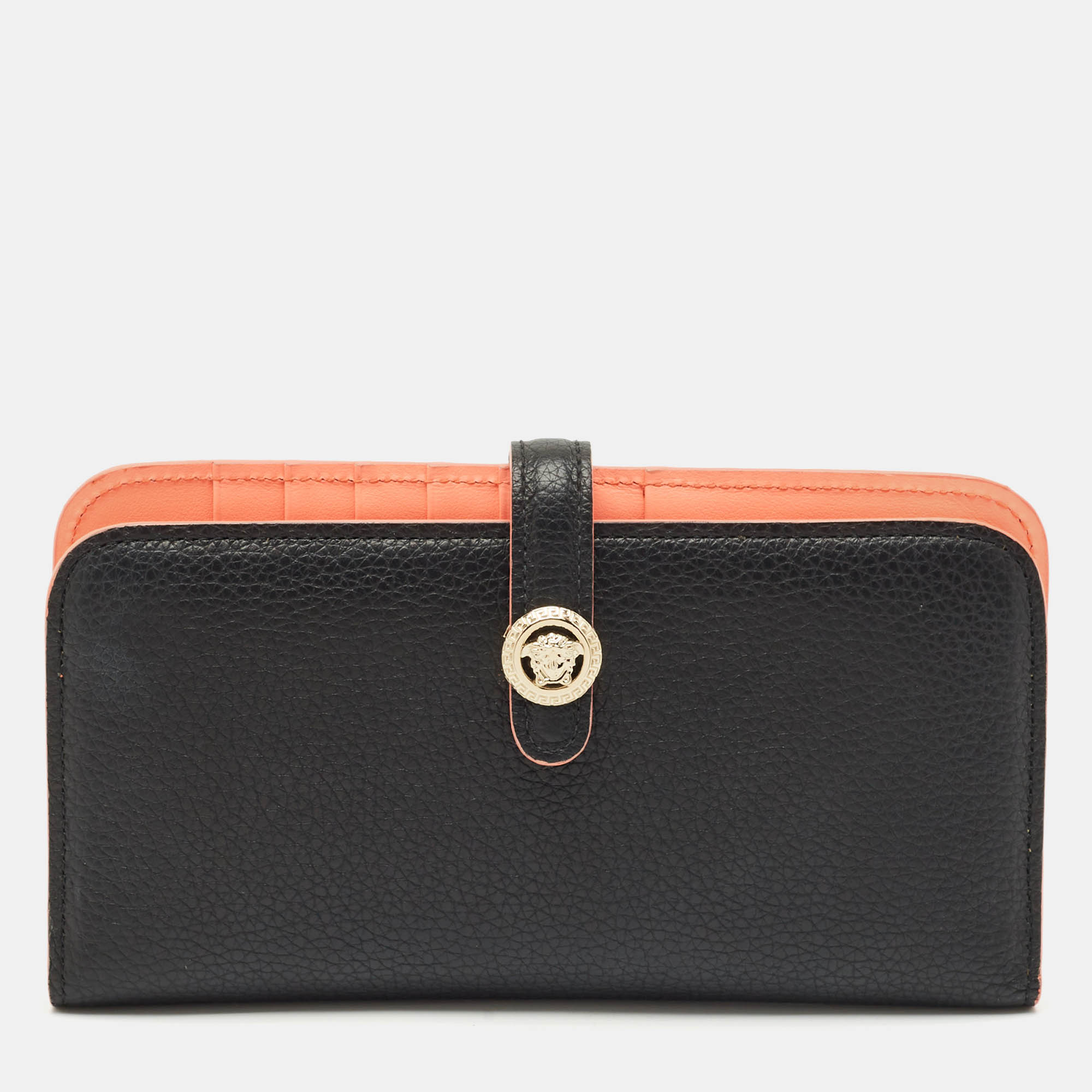 

Versace Black Leather Medusa Long Wallet