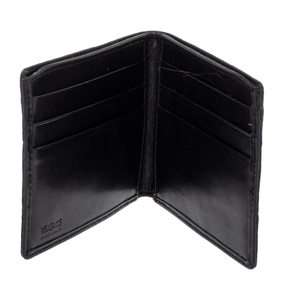 

Versace Black Ostrich Leg Bifold Wallet