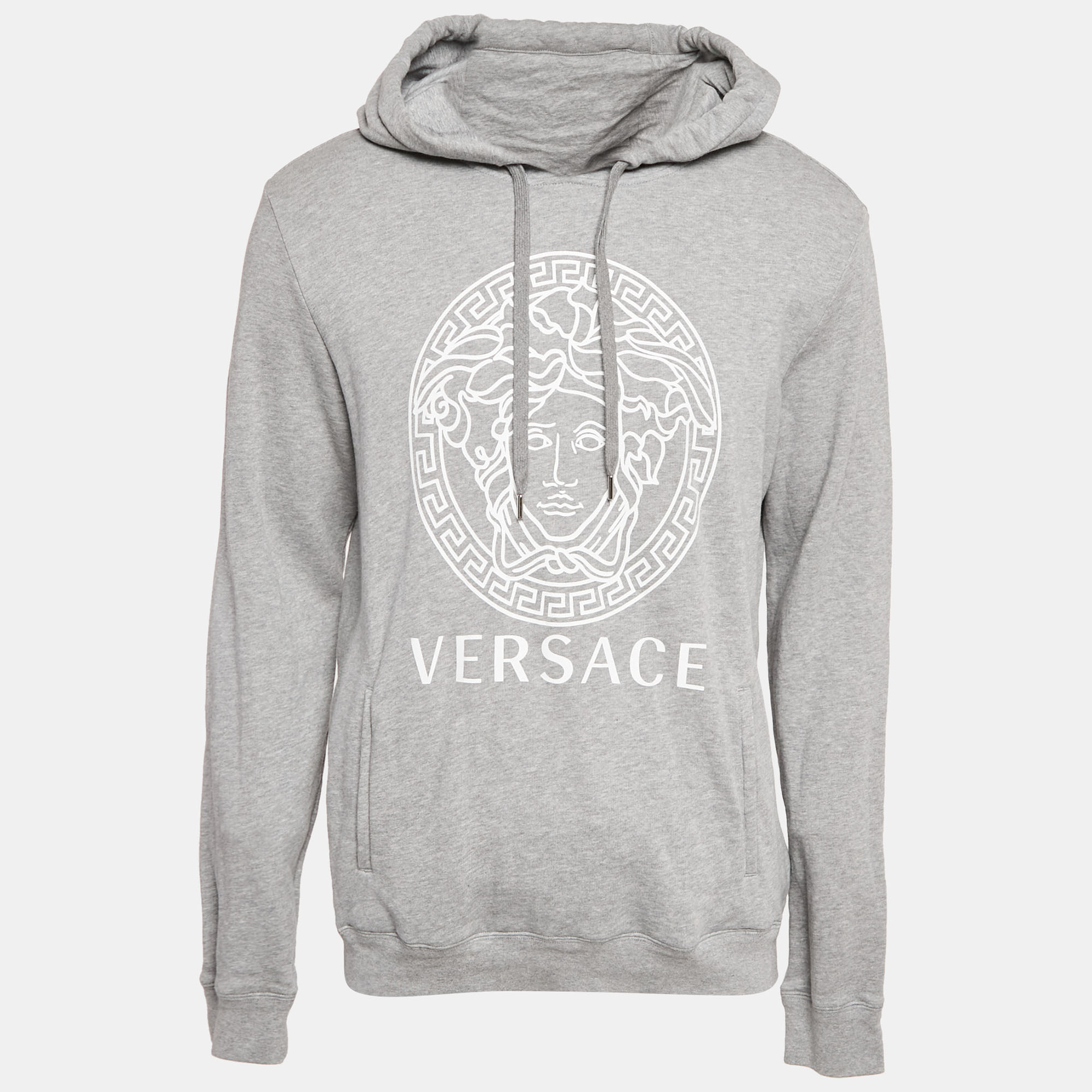 

Versace Grey Medusa Print Cotton Knit Hoodie XL