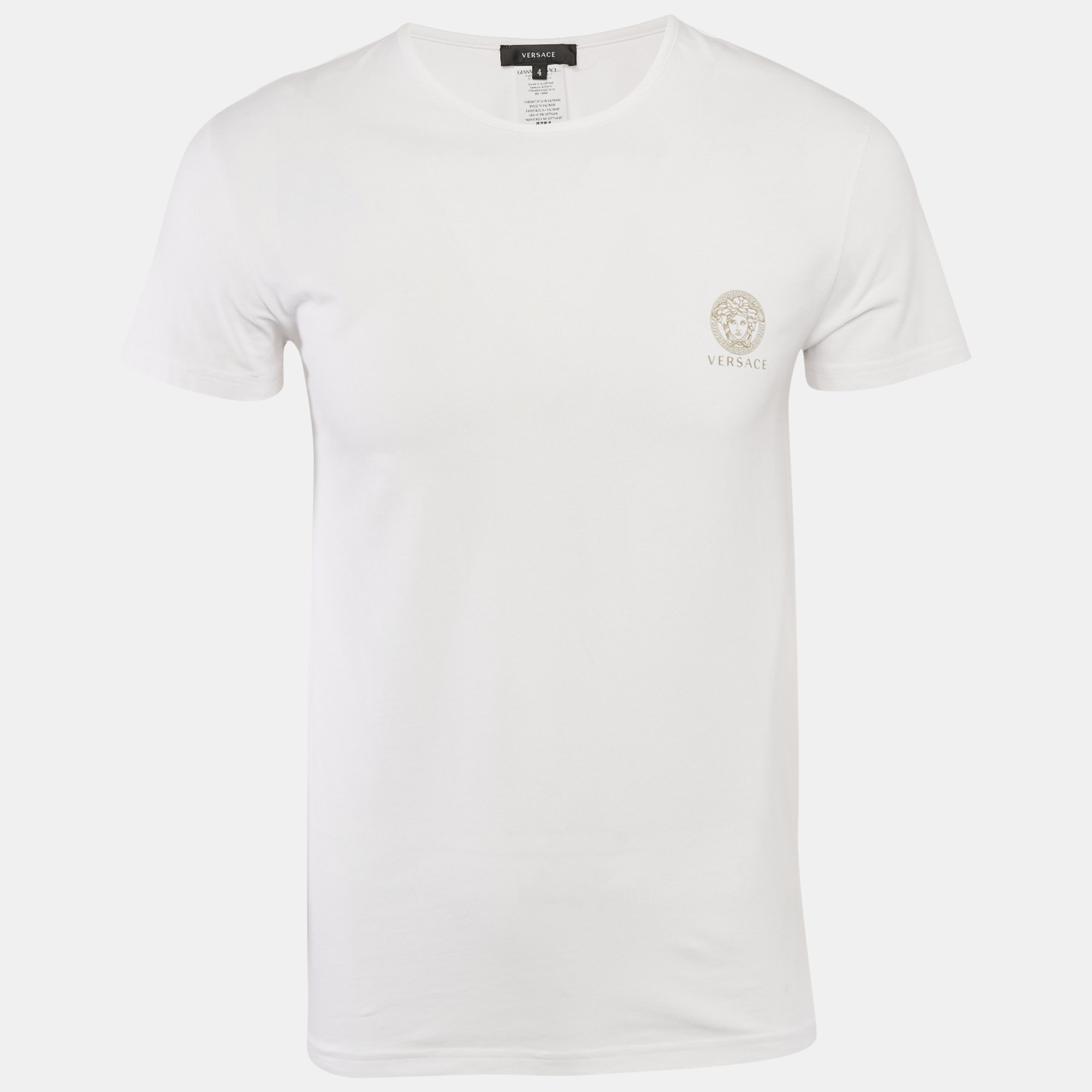 

Versace White Logo Print Cotton Round Neck T-Shirt M