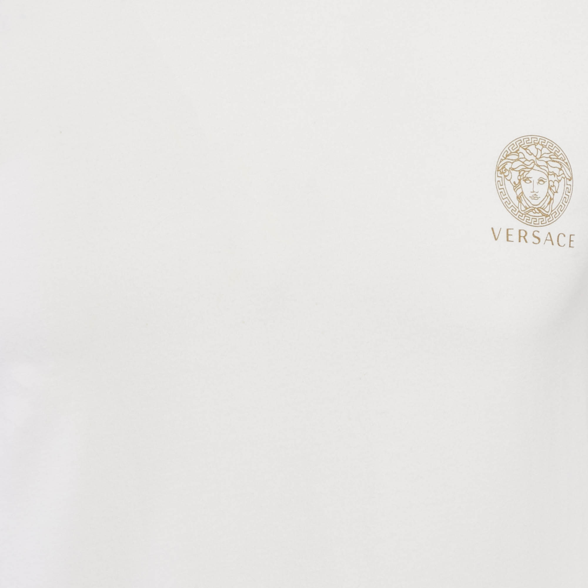 Versace White Logo Print Cotton Round Neck T-Shirt M 