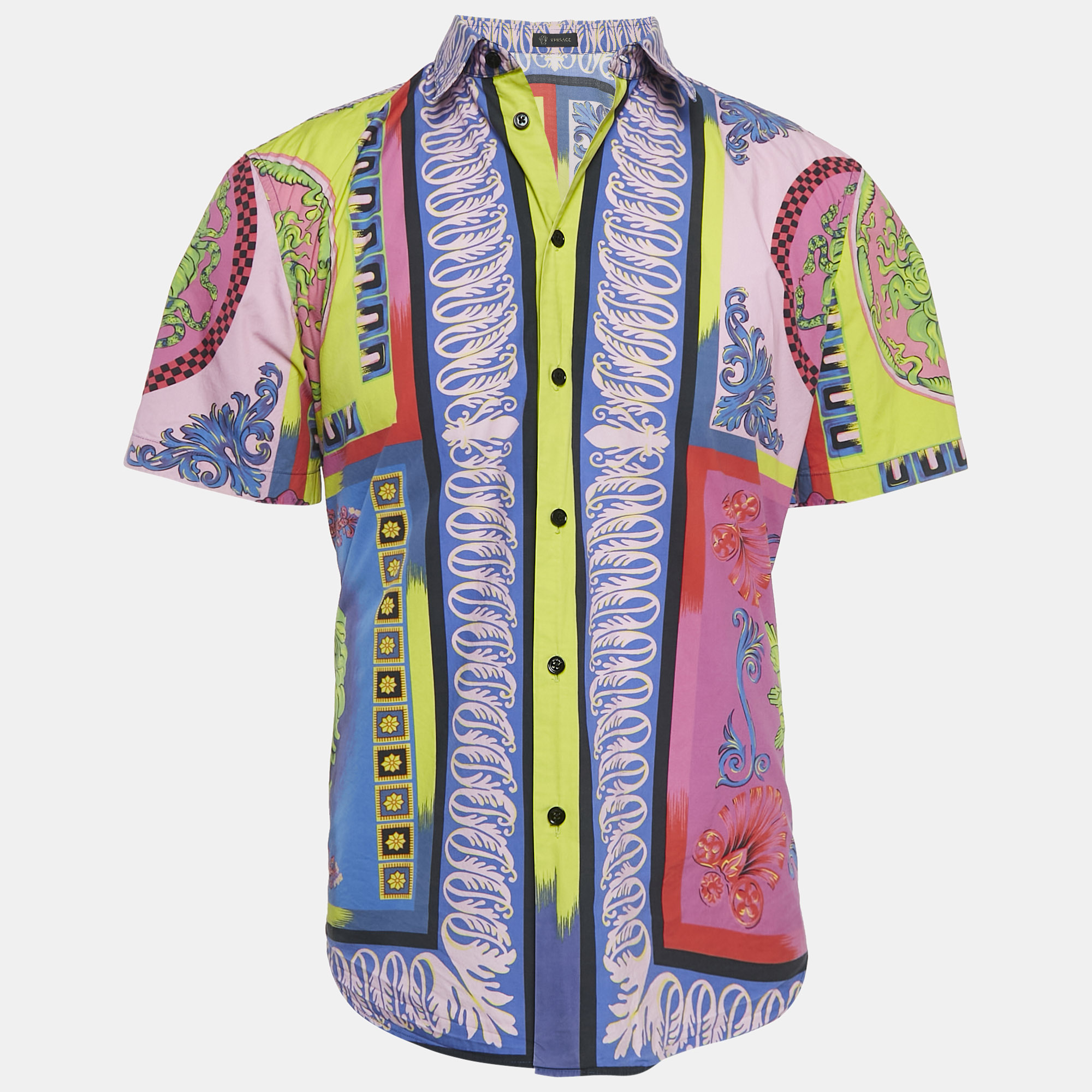 

Gianni Versace Multicolor Printed Cotton Short Sleeve Shirt L