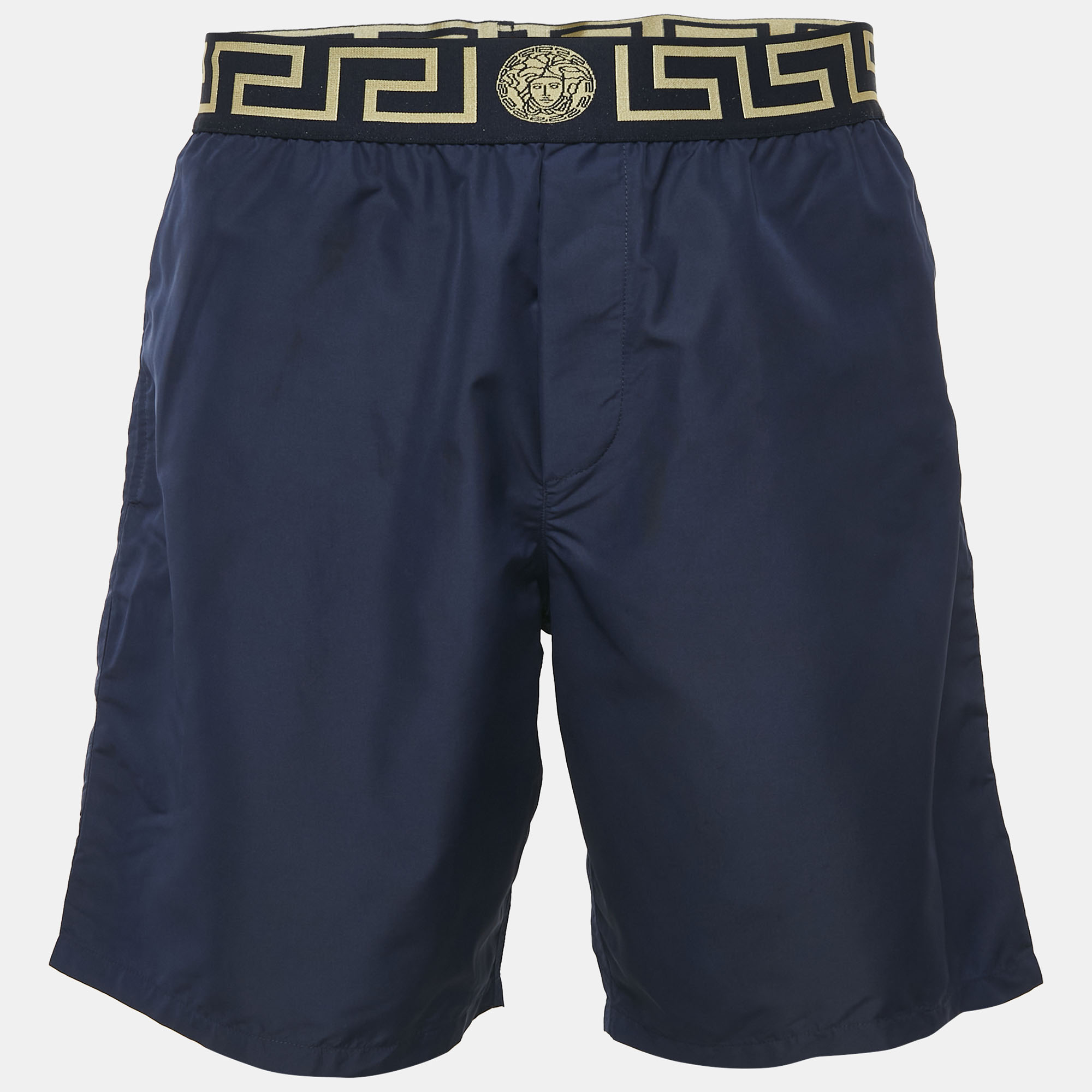 

Versace Blue Greca Border Synthetic Swim Shorts L