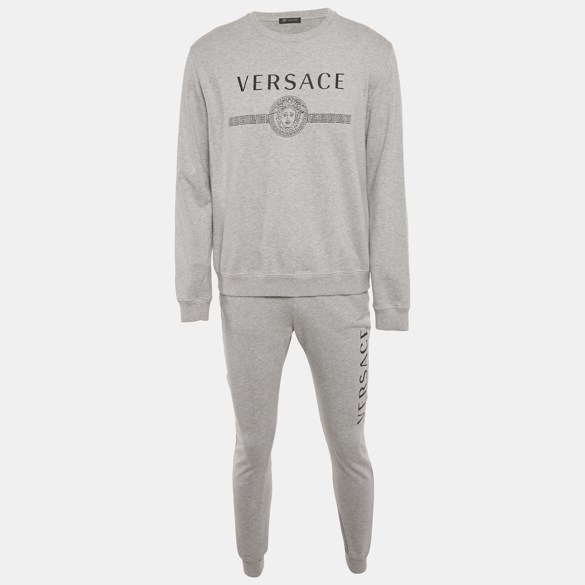 

Versace Grey Medusa Print Cotton Sweatshirt & Jogger Set XL/M