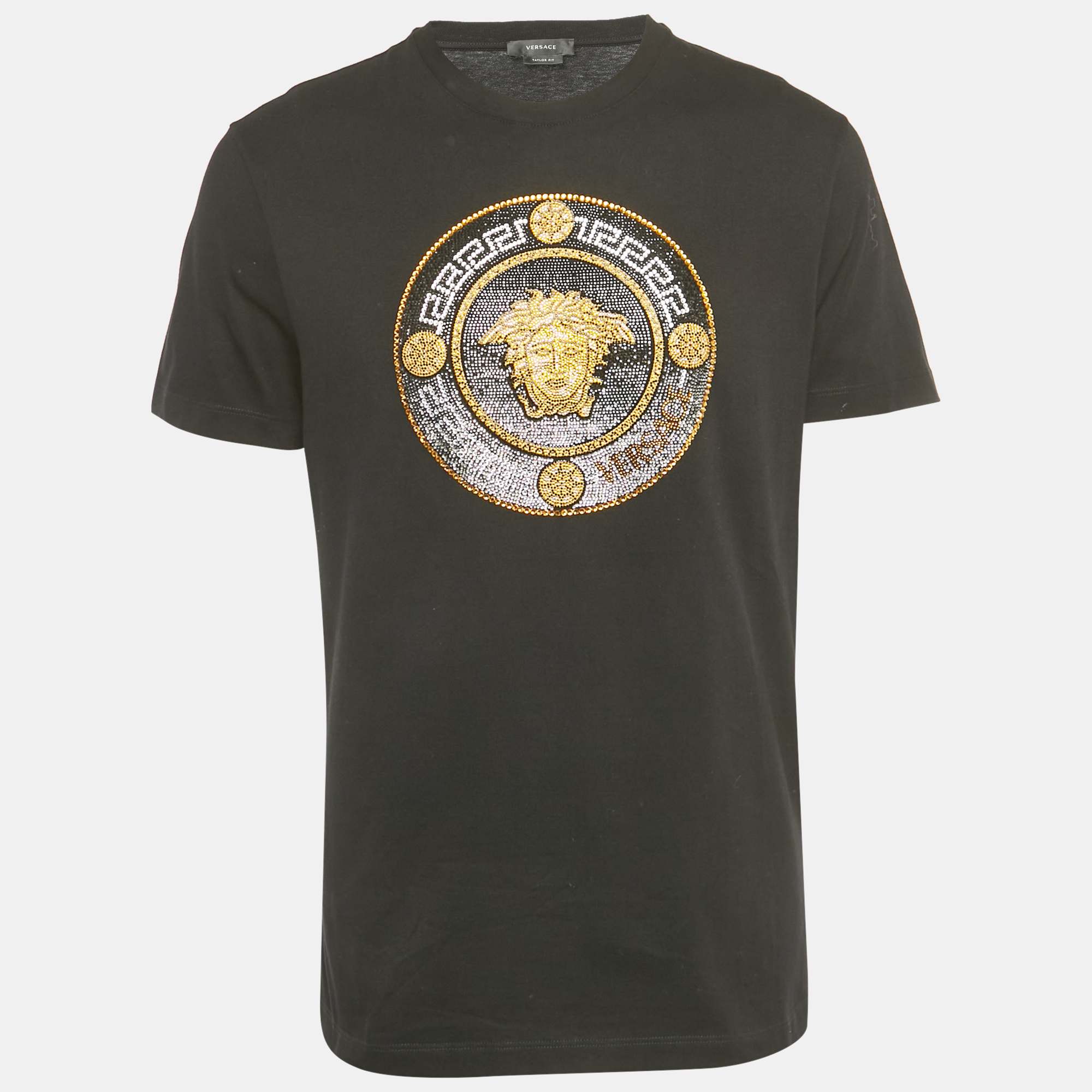 

Versace Black Crystal Medusa Jersey Taylor Fit T-Shirt XL