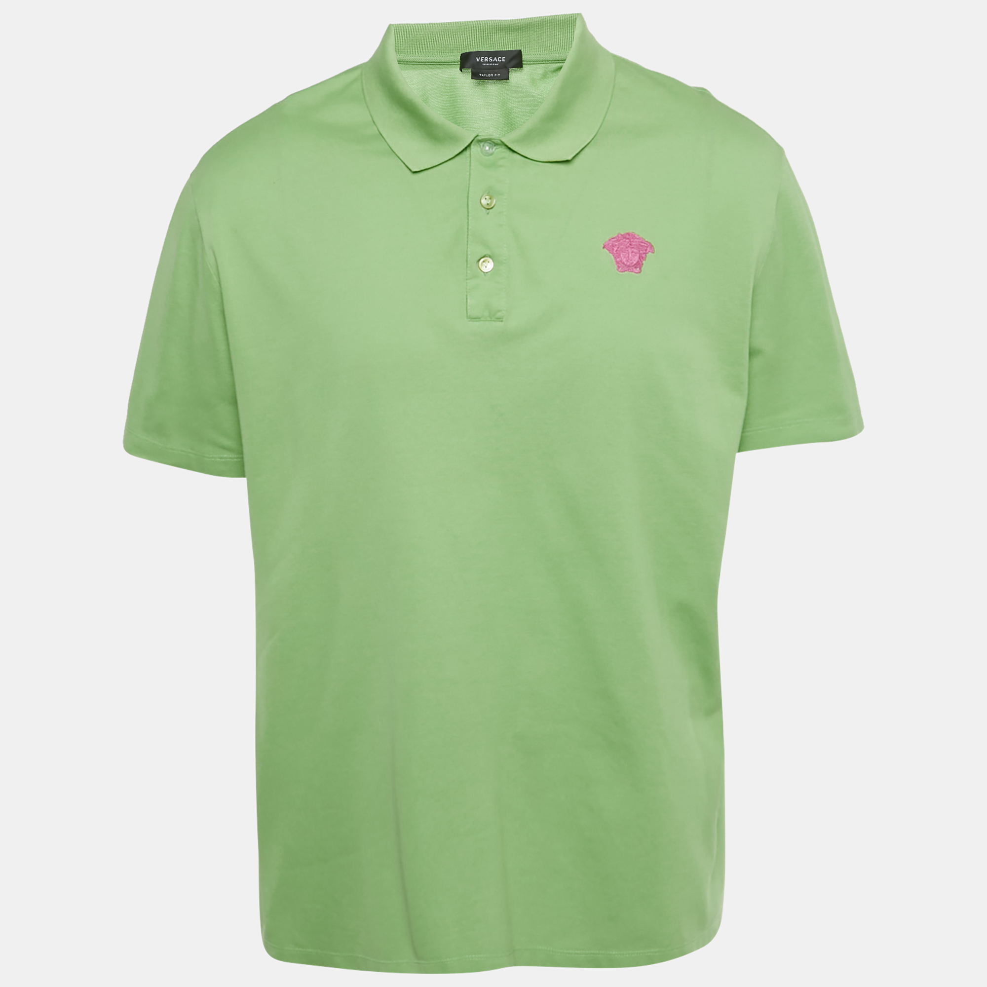 

Versace Green Medusa Embroidered Cotton Pique Polo T-Shirt XXXL
