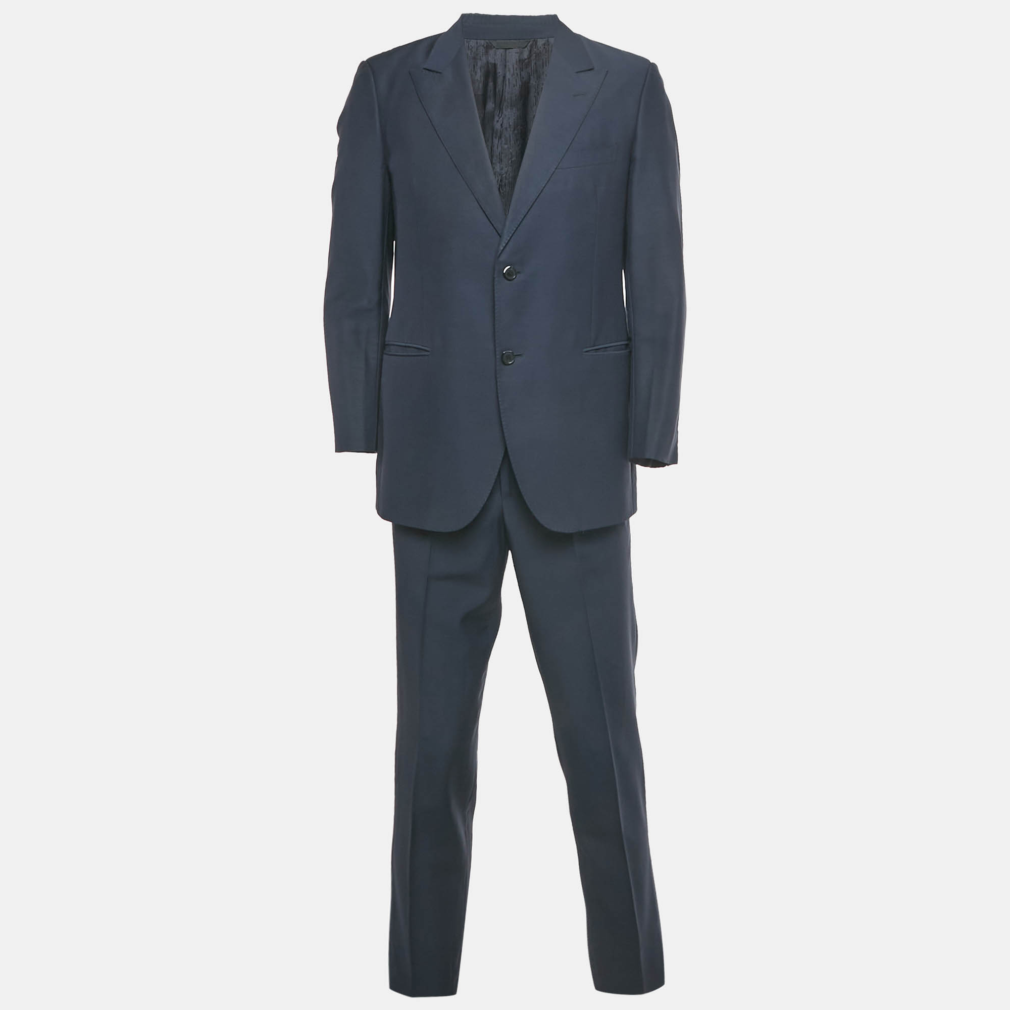 

Versace Blue Wool Tailored Fit Suit M