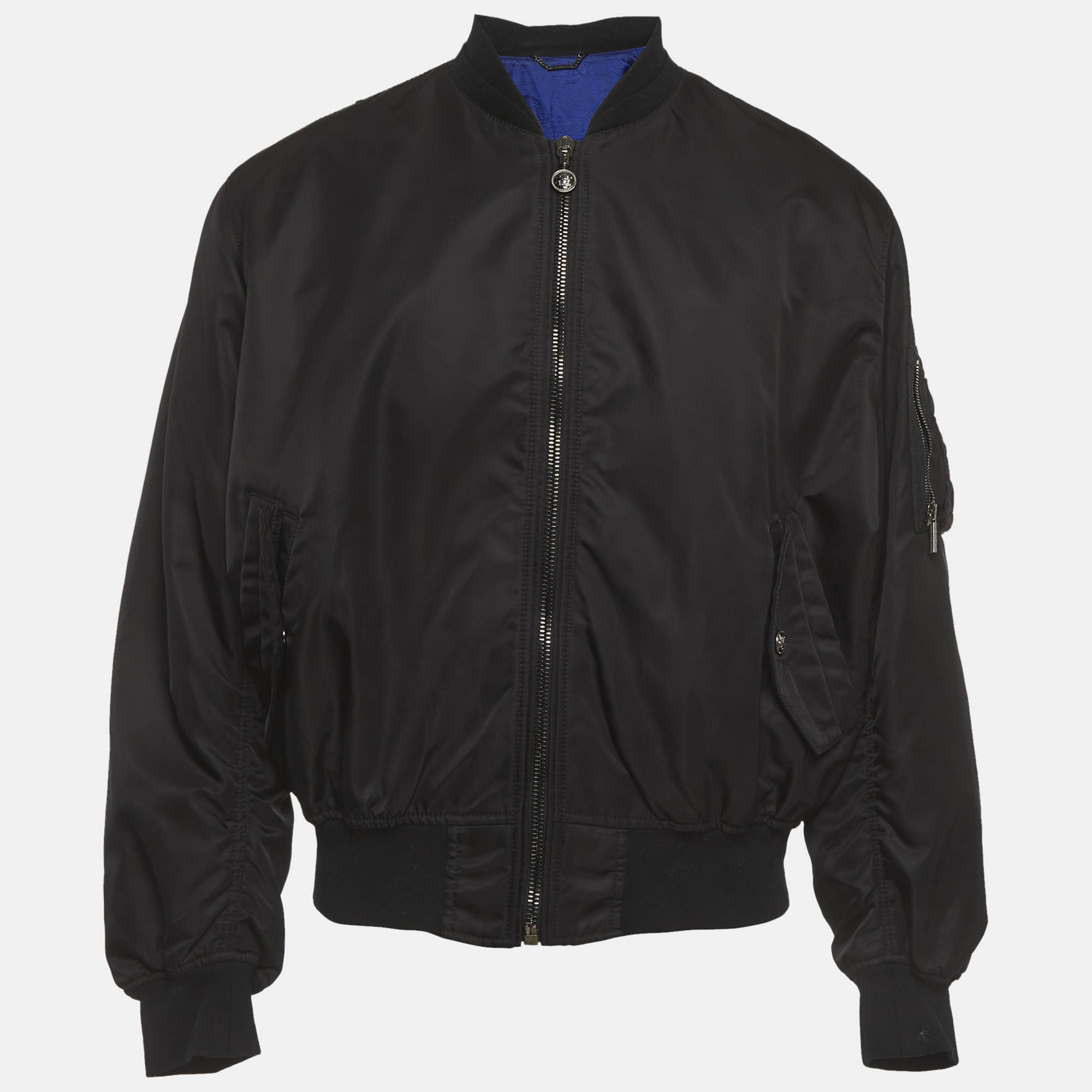 

Versace Black Synthetic Bomber Jacket XL