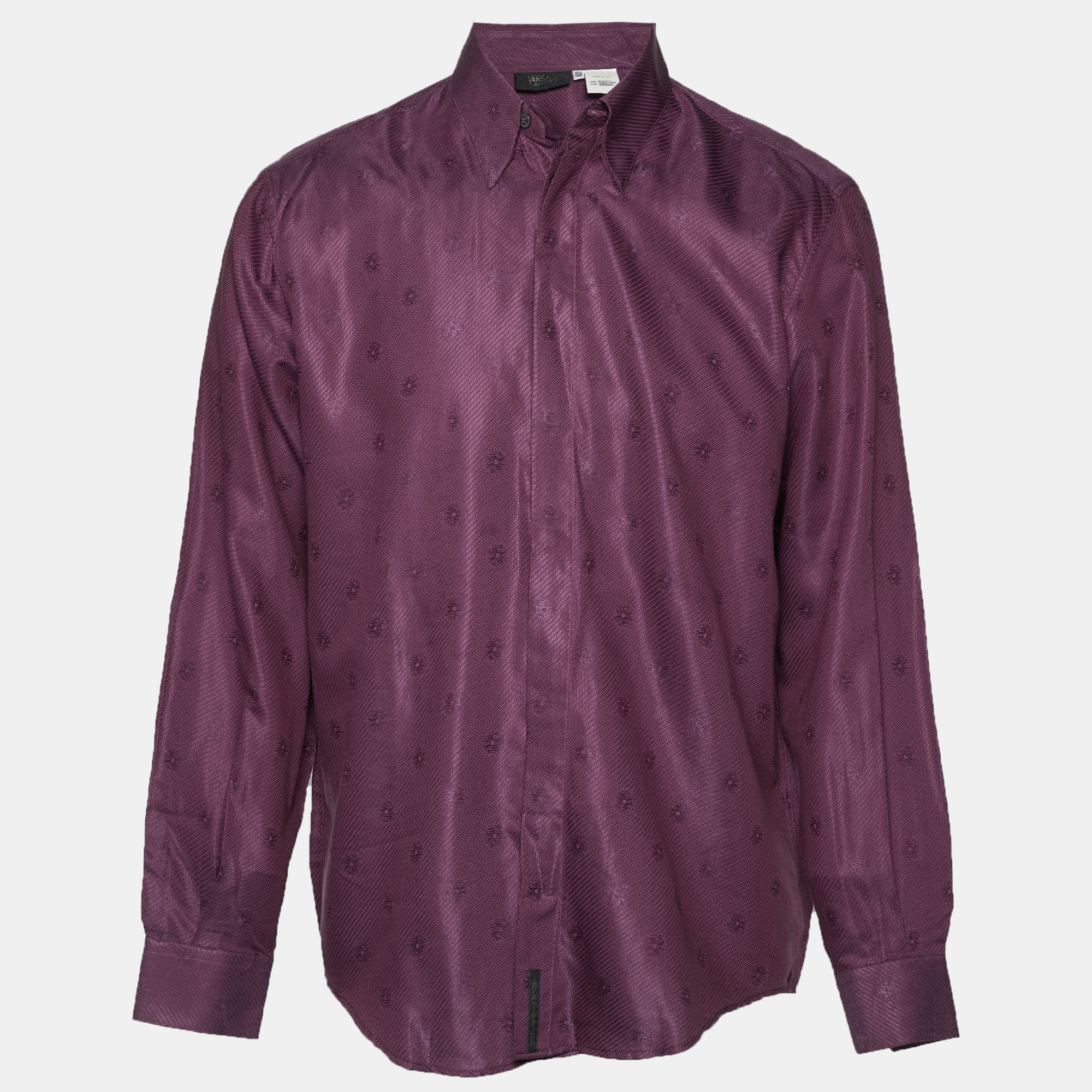 

Versace Classic V2 Purple Textured Cotton Shirt L