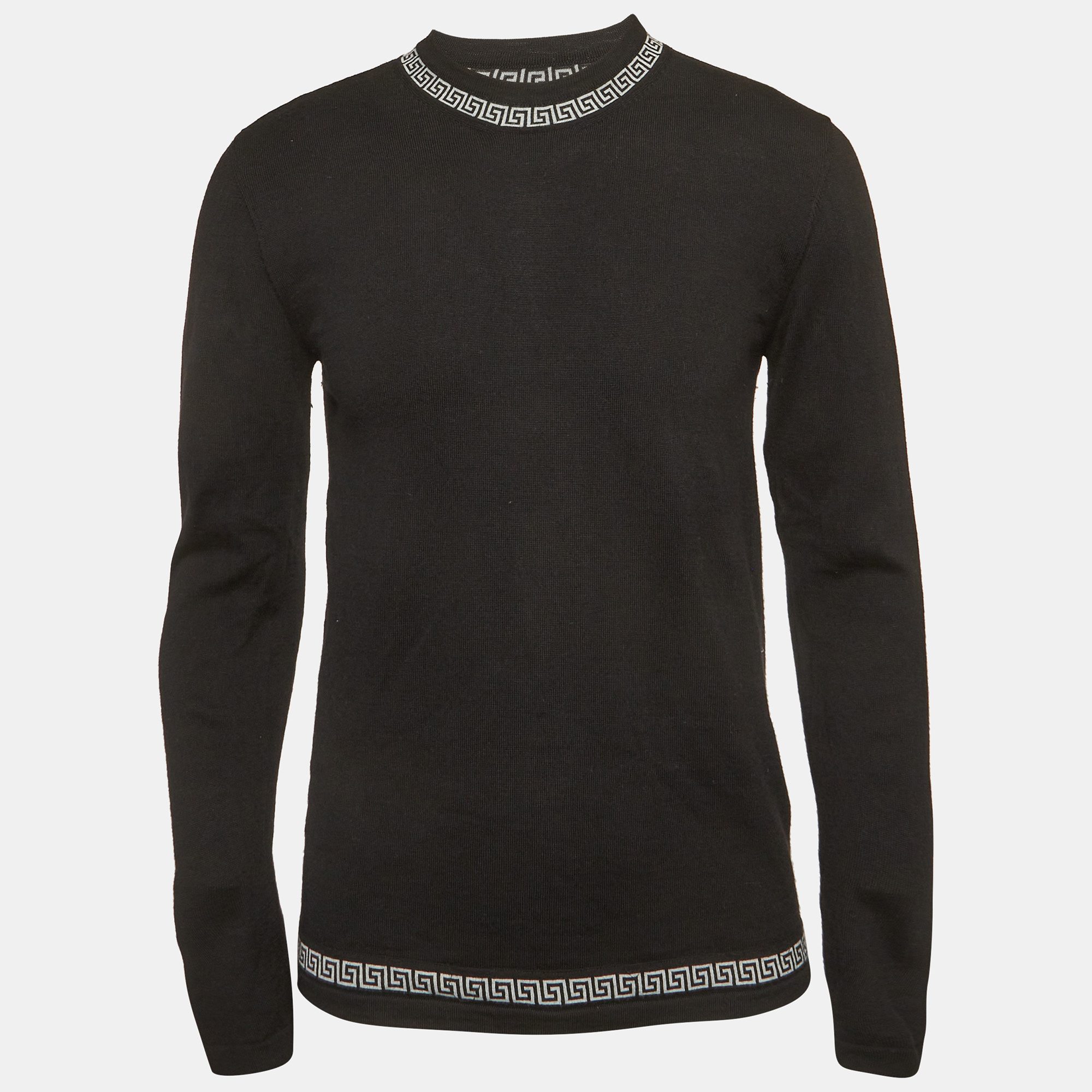 

Versace Black Wool Knit Crewneck Sweater L