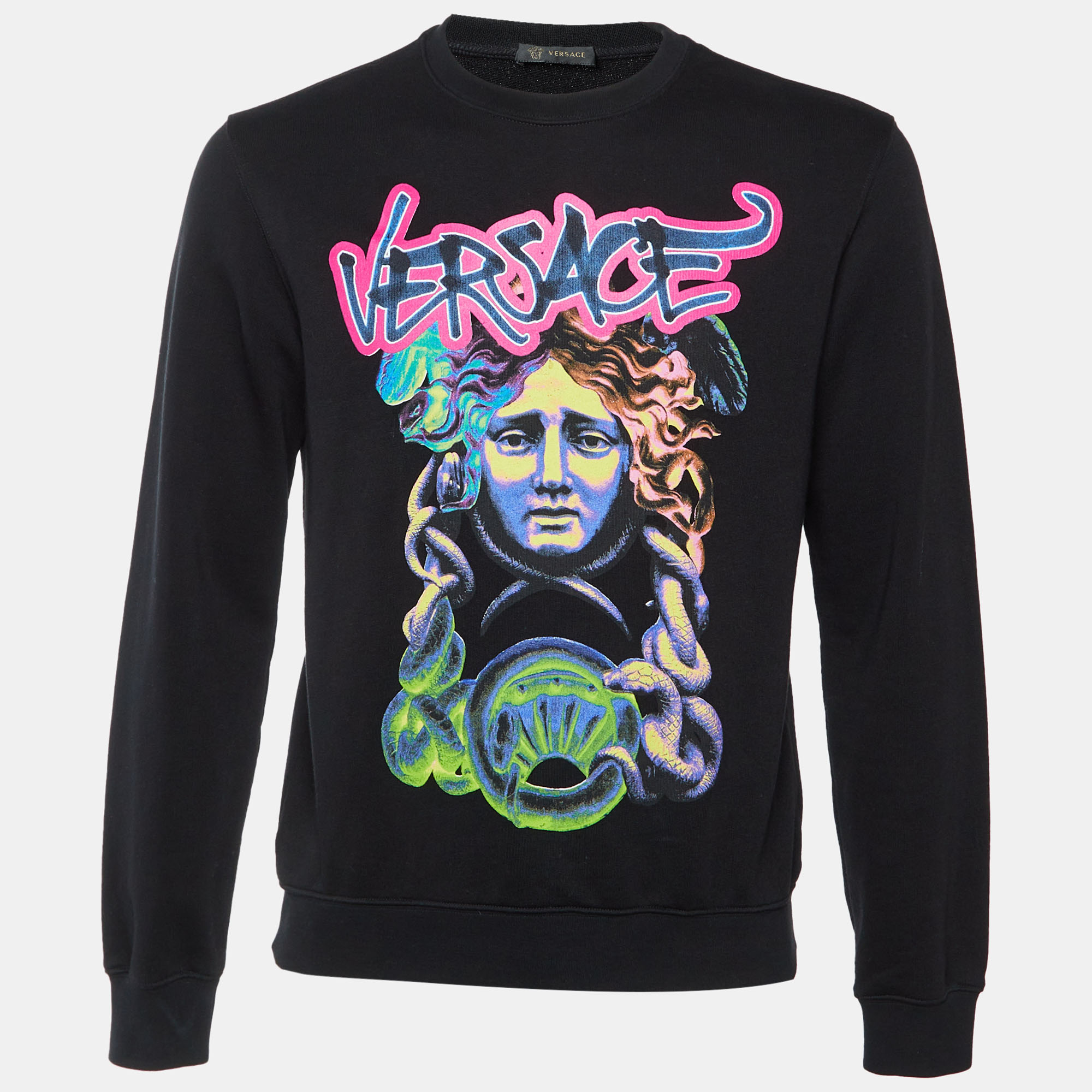 

Versace Black Printed Cotton Crewneck Sweatshirt XS