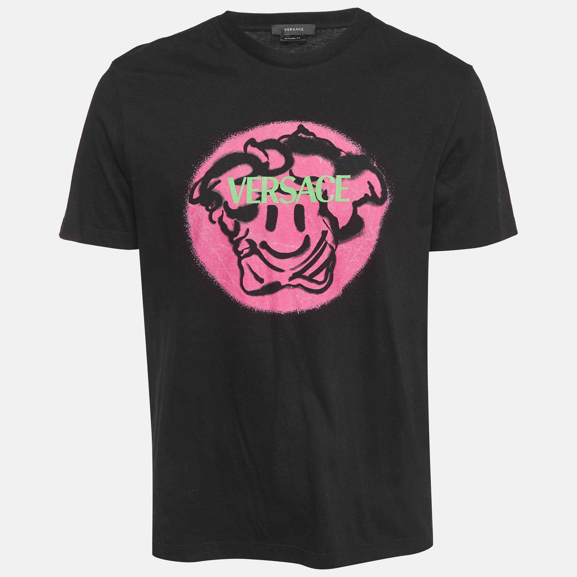 

Versace Black Medusa Smiley Print Jersey Graphic T-Shirt M
