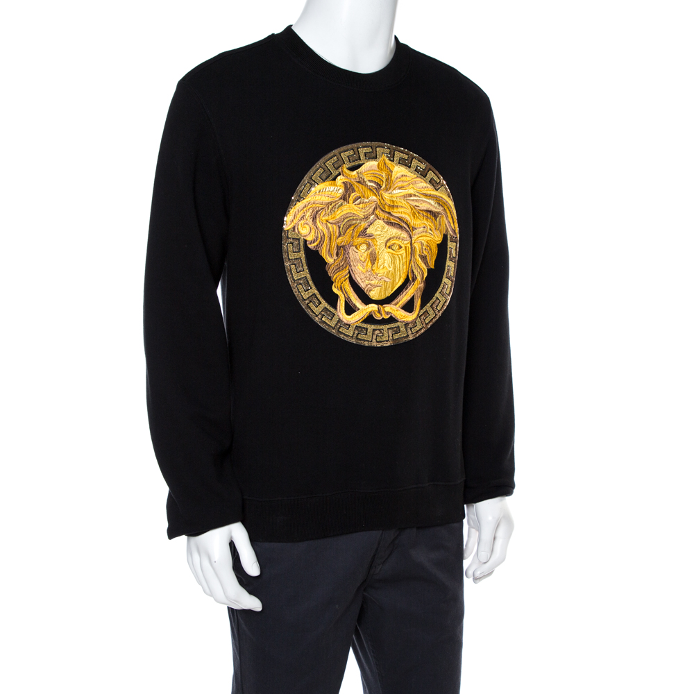 

Versace Black Cotton Medusa Embroidered Sweatshirt