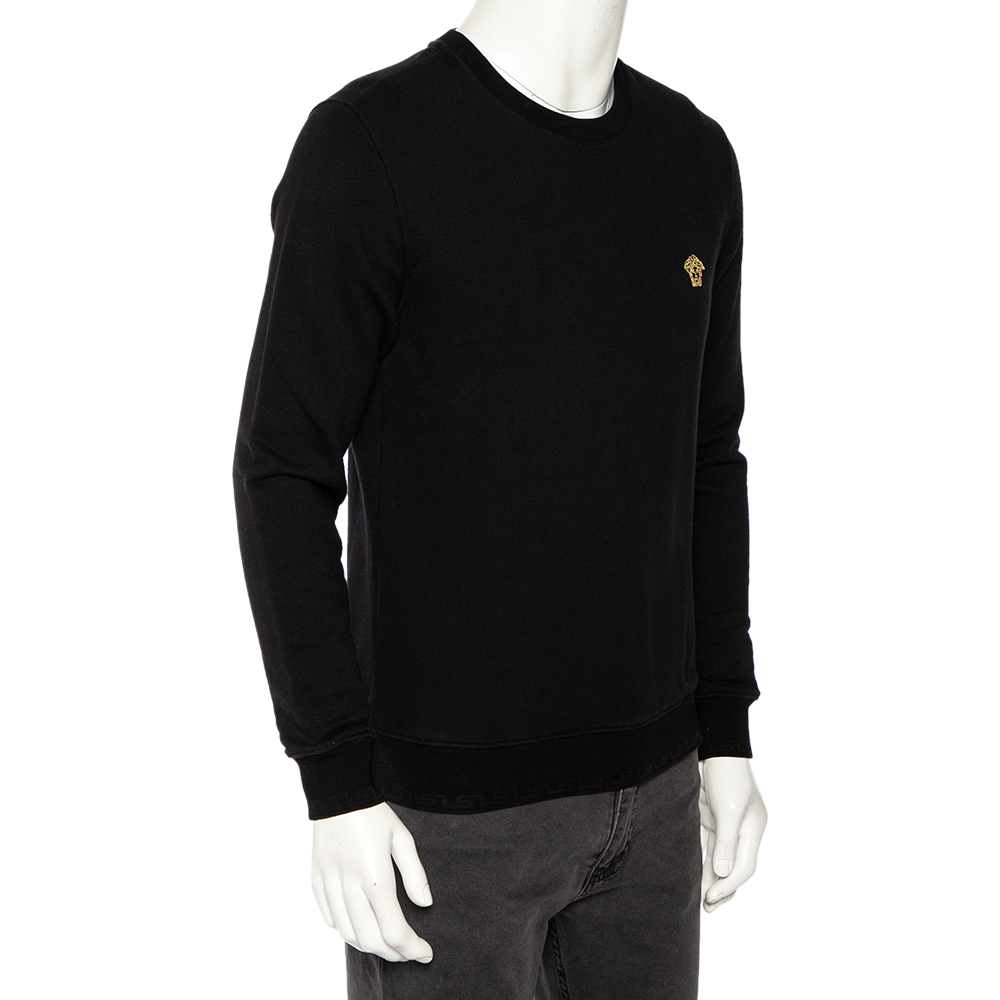 

Versace Black Cotton Medusa Embroidered Logo Sweatshirt