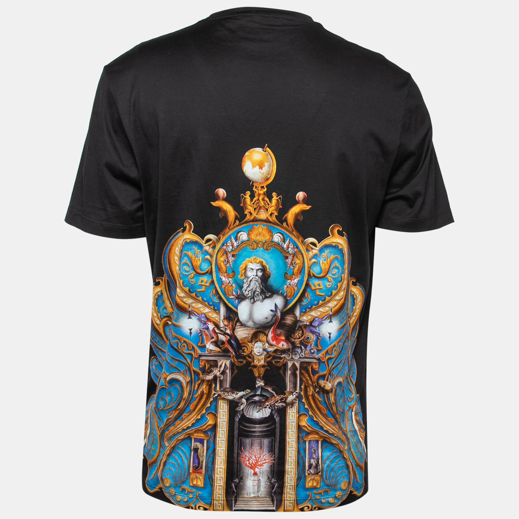 

Versace Black Baroque Medusa Print Cotton T-Shirt