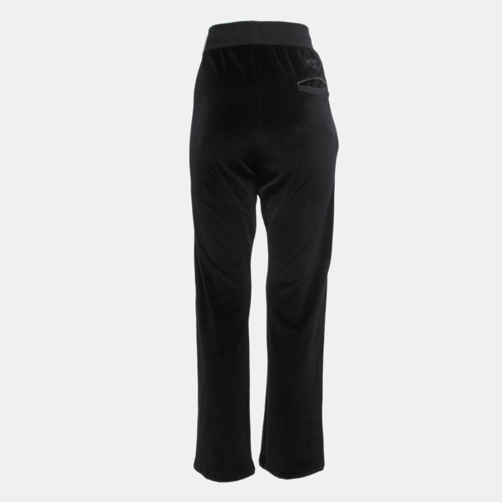 

Versace Black Velour Drawstring Pants