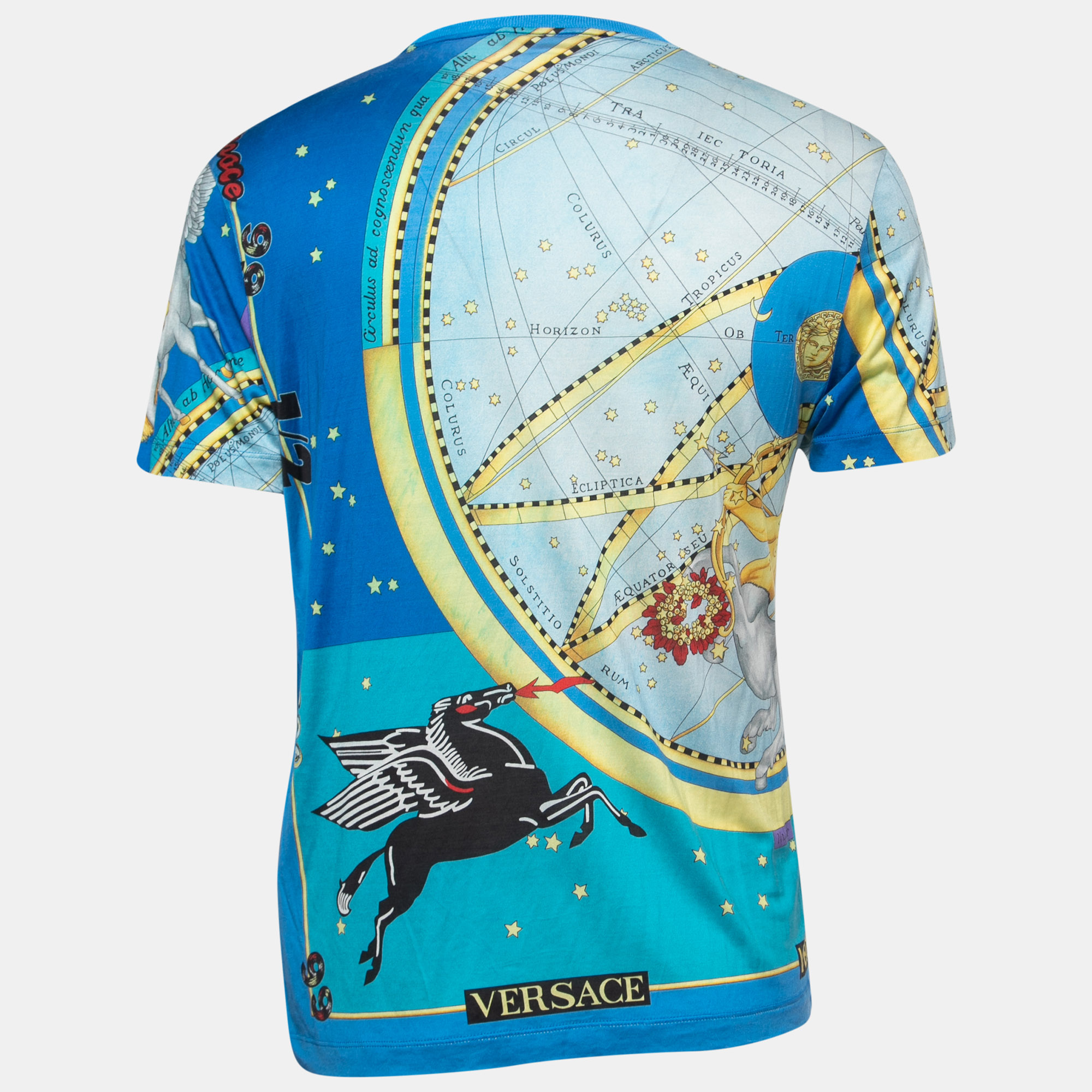 

Versace Blue/Multicolor Printed Knit T-Shirt