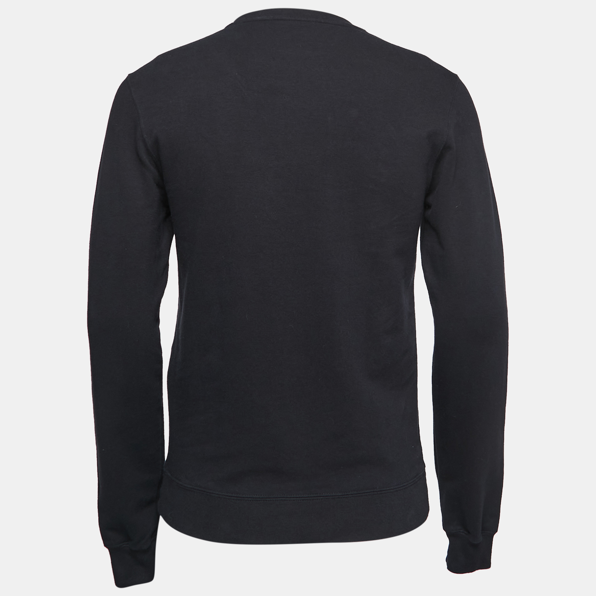 

Versace Black Logo Embroidered Cotton Crew Neck Sweatshirt