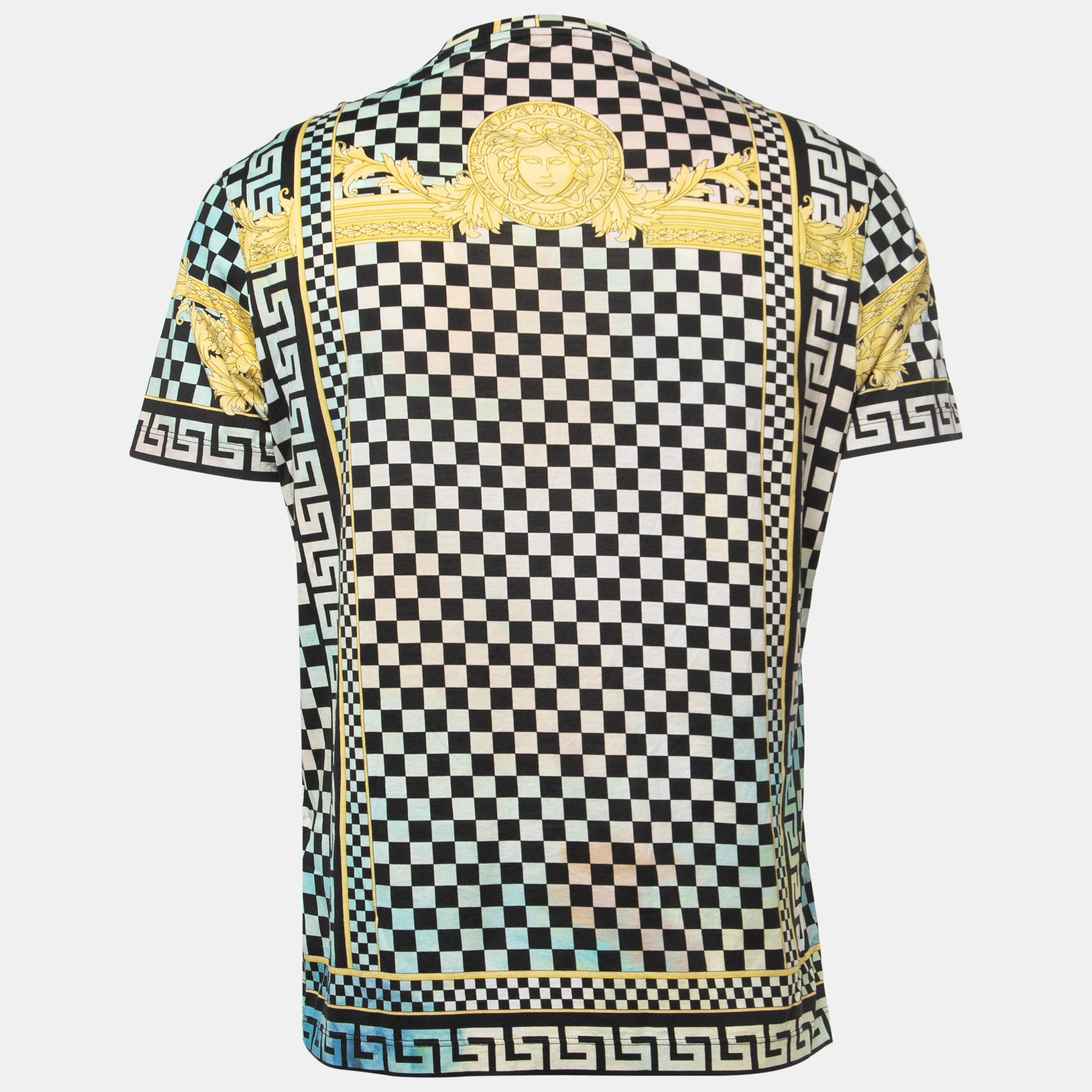 

Versace Black & Gold Baroque Printed Cotton Knit T-Shirt, Multicolor