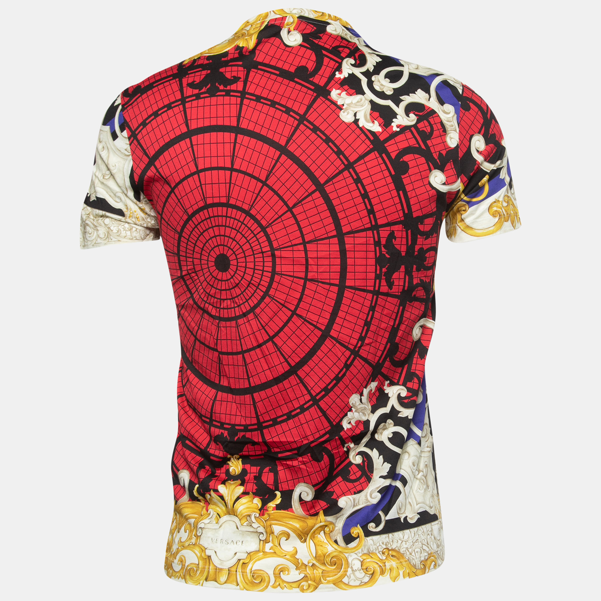 

Versace Multicolor Baroque Web Print Cotton Crew Neck Half Sleeve T-Shirt