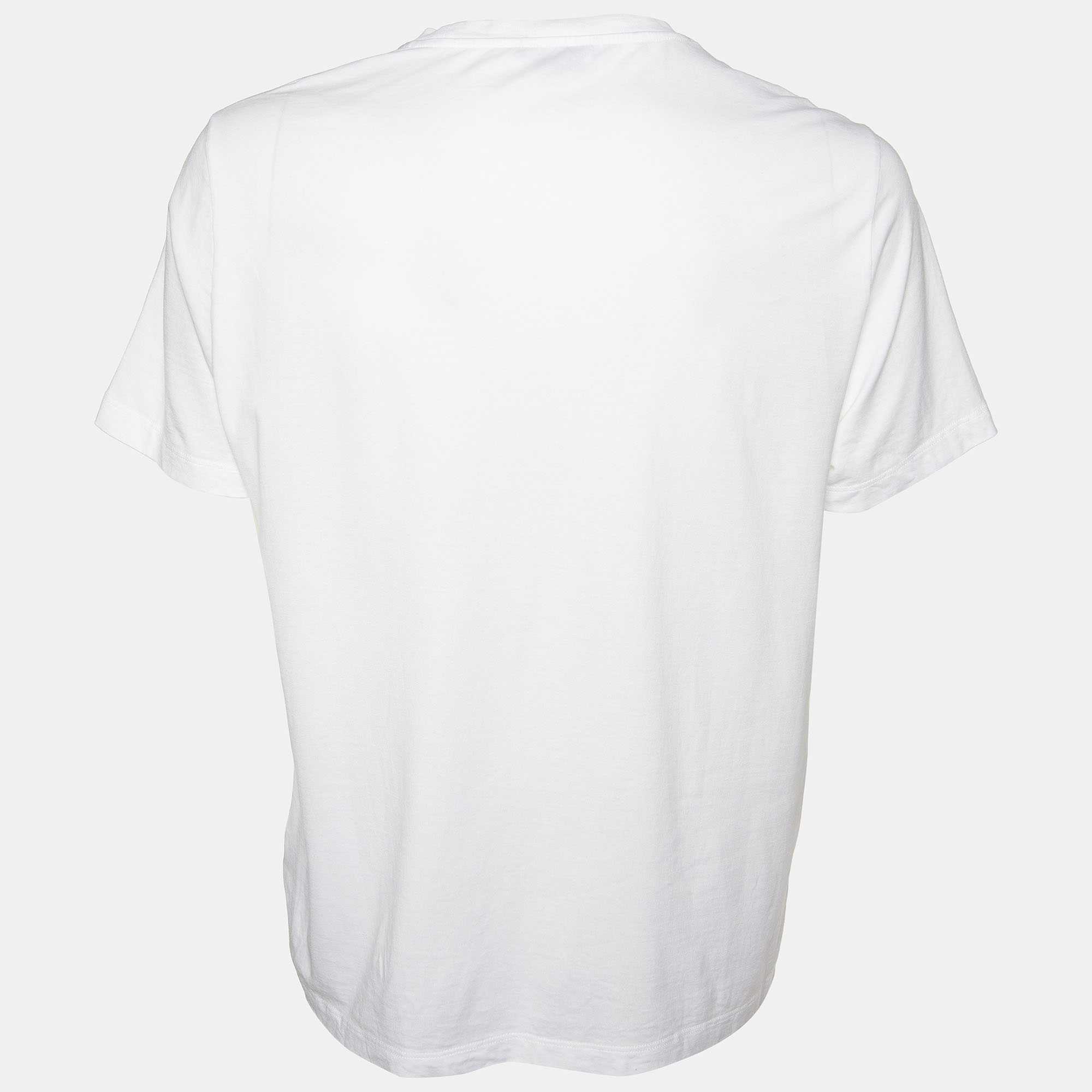 

Versace White Tonal Medusa Printed Cotton Knit t-Shirt