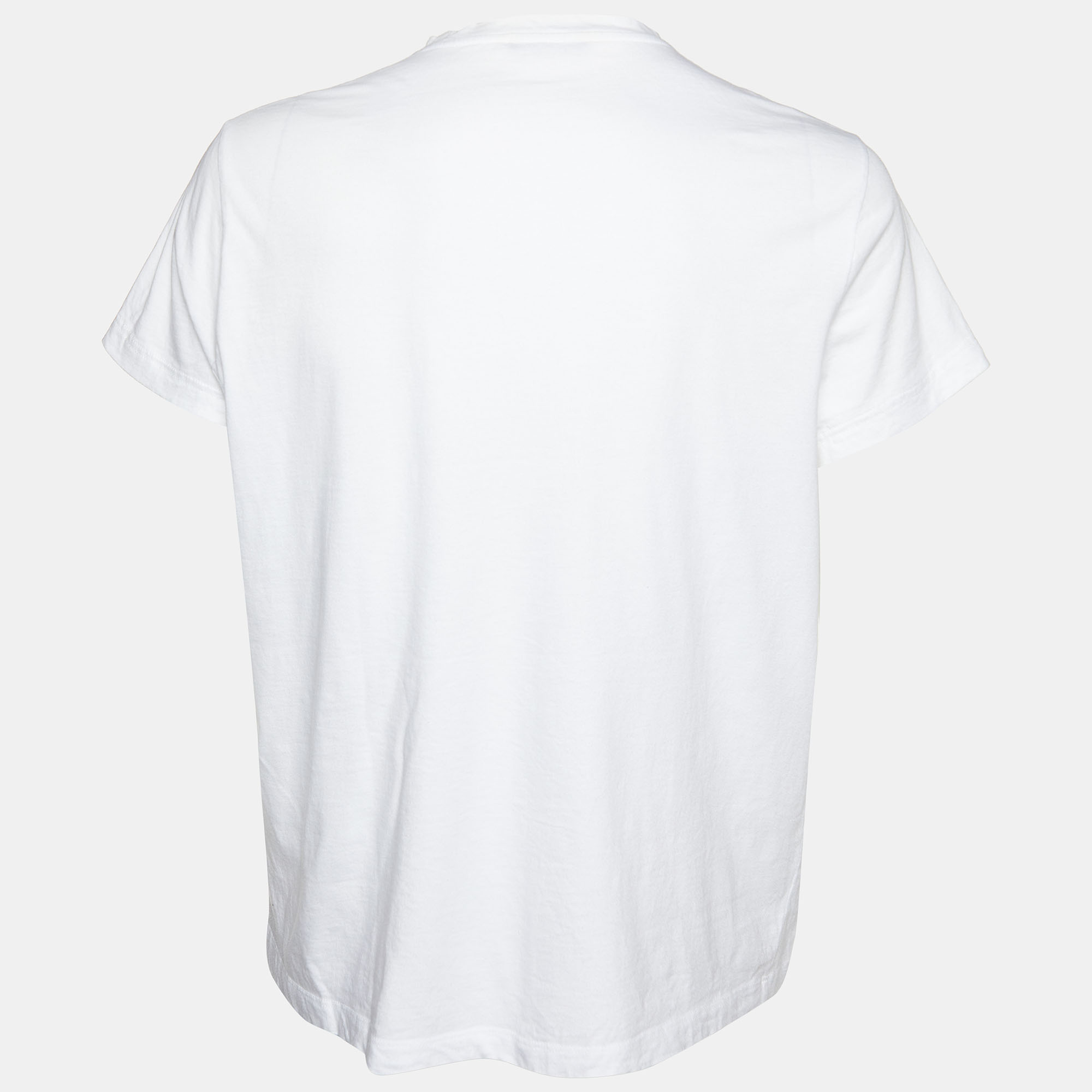 

Versace White Medusa Embroidered Cotton Knit T-Shirt