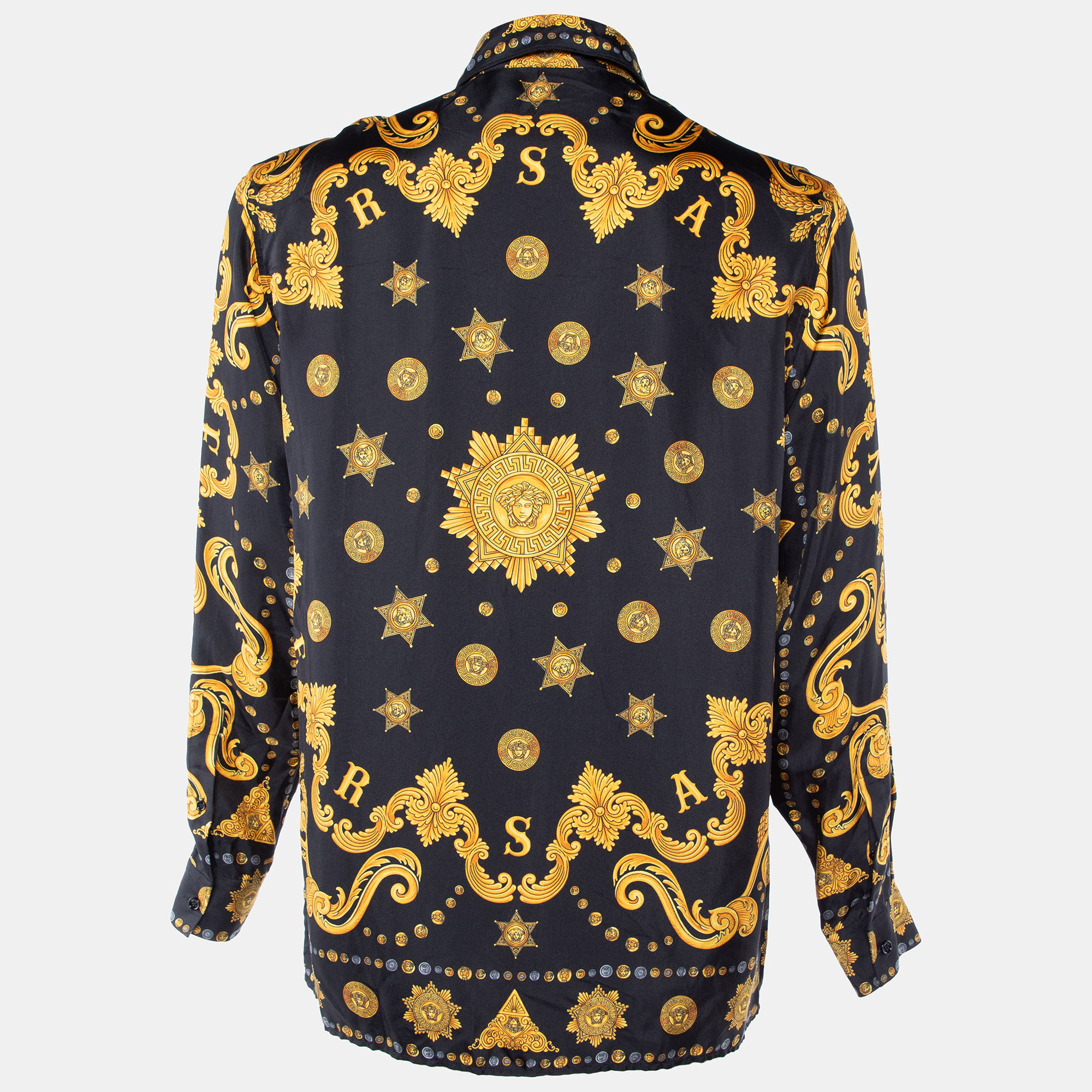 

Versace Black Baroque Printed Silk Heritage Fit Shirt