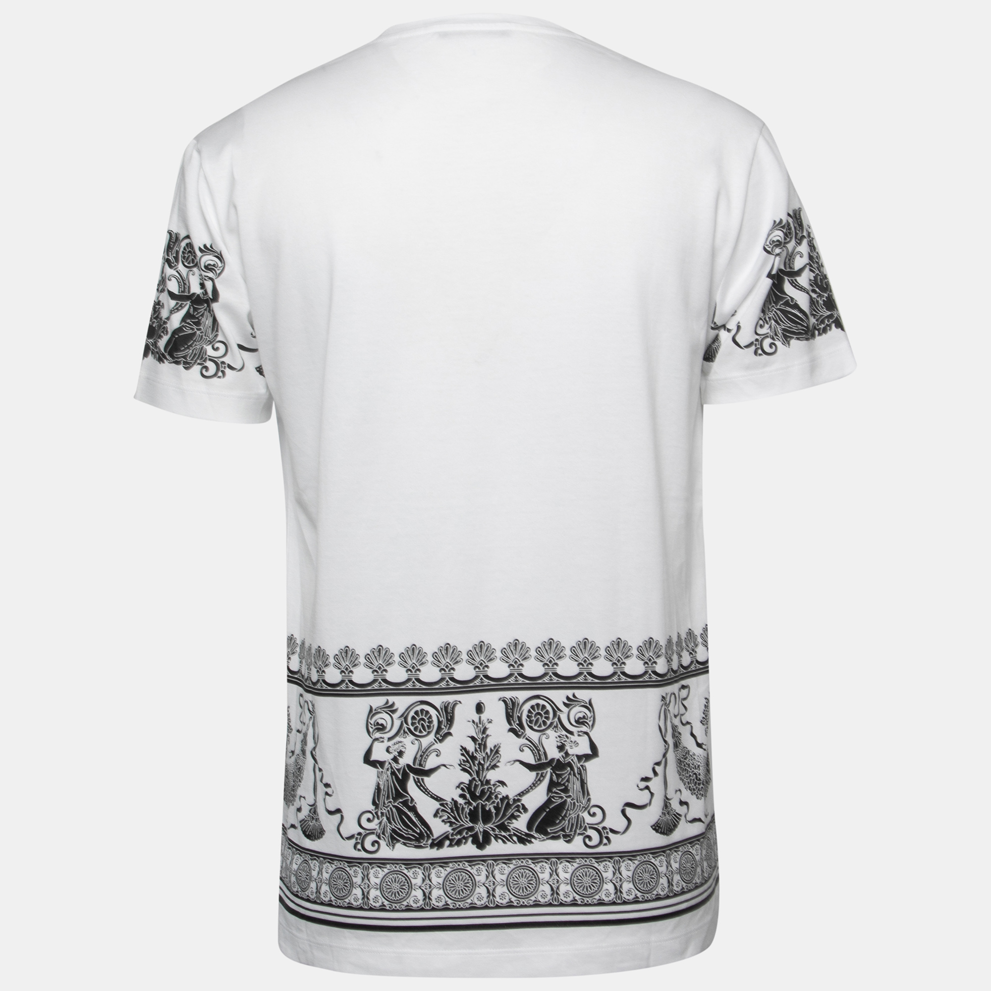 

Versace White Print Cotton Crew Neck Half Sleeve T-Shirt