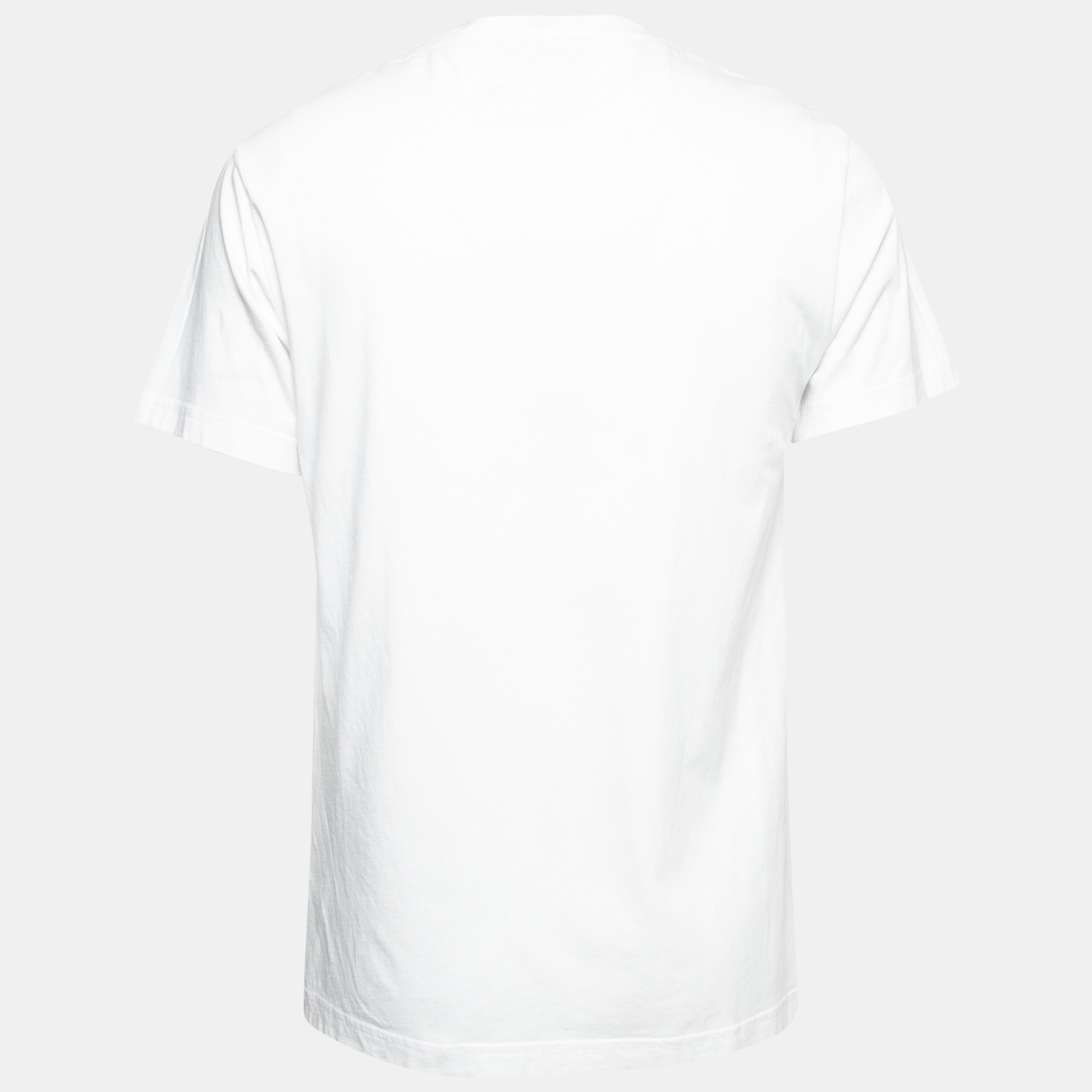 

Versace Jeans Couture White Logo Print Cotton Half Sleeve T-Shirt