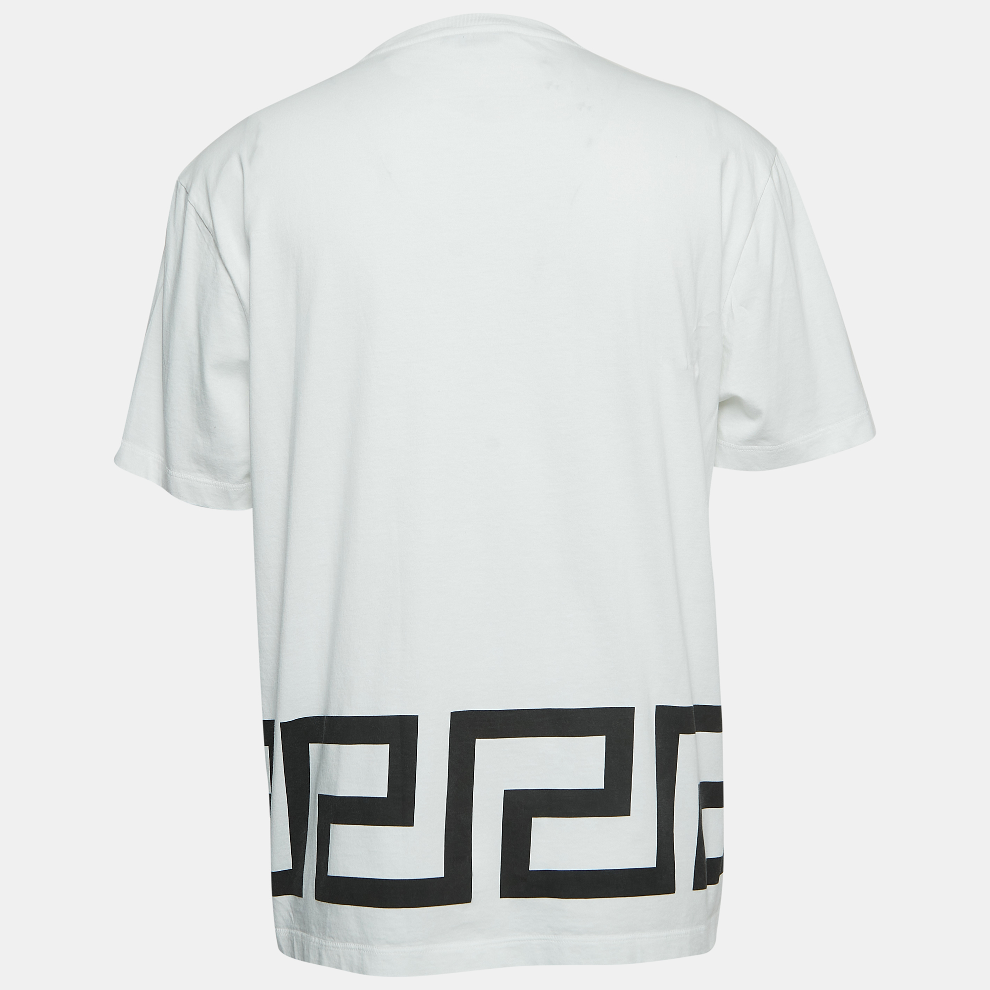 

Versace White Greek Print Cotton T-Shirt 2XL