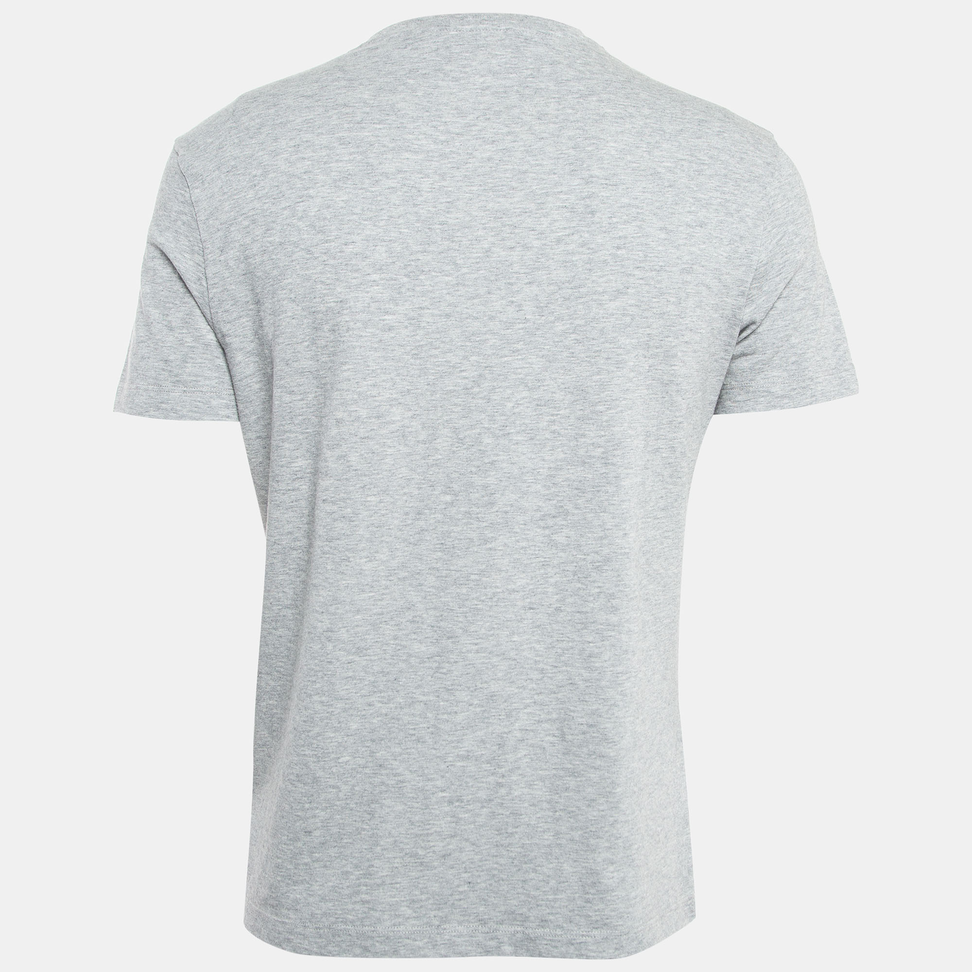 

Versace Grey Cotton Logo-Embroidered T-Shirt