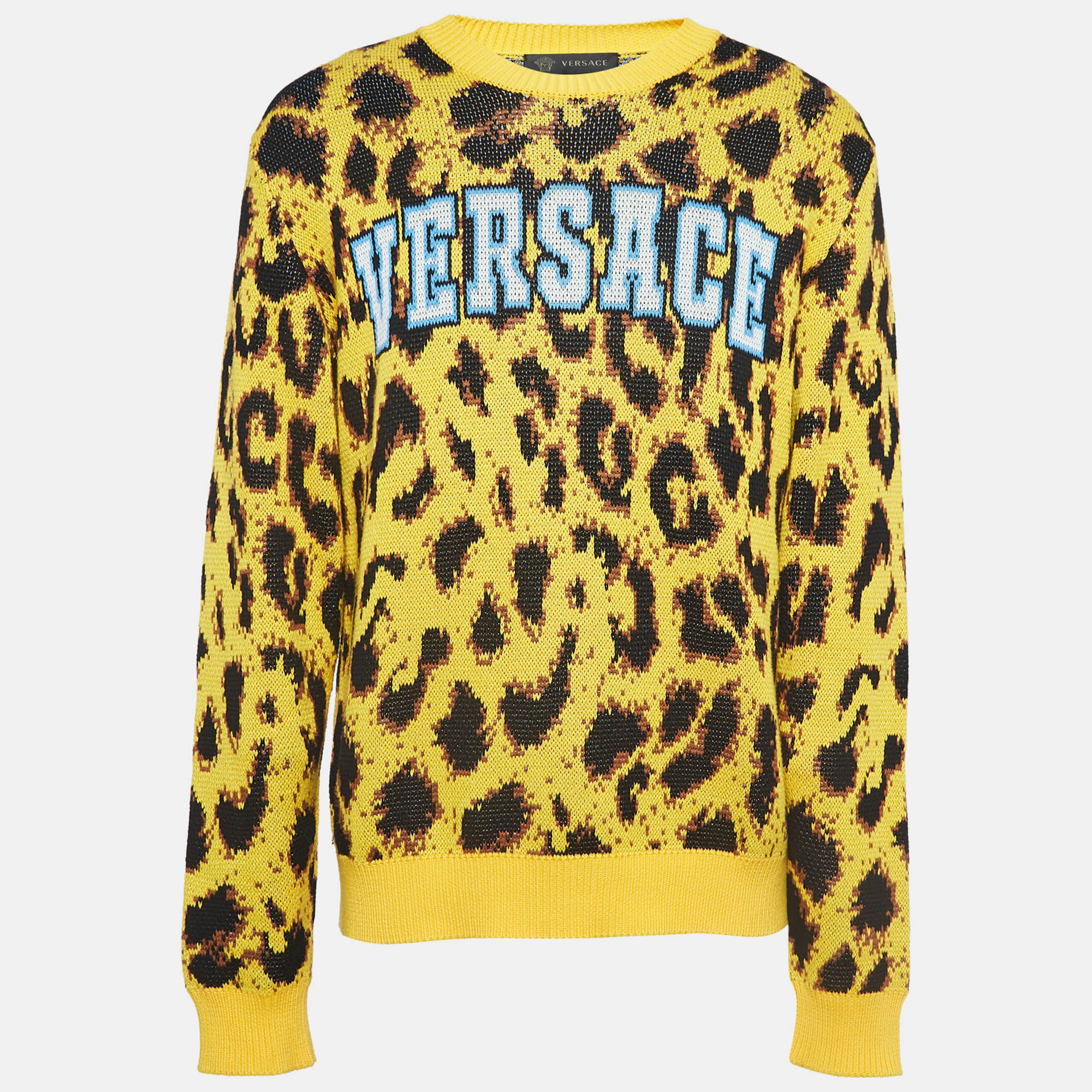 

Versace Yellow Animal Print Knit Sweater L