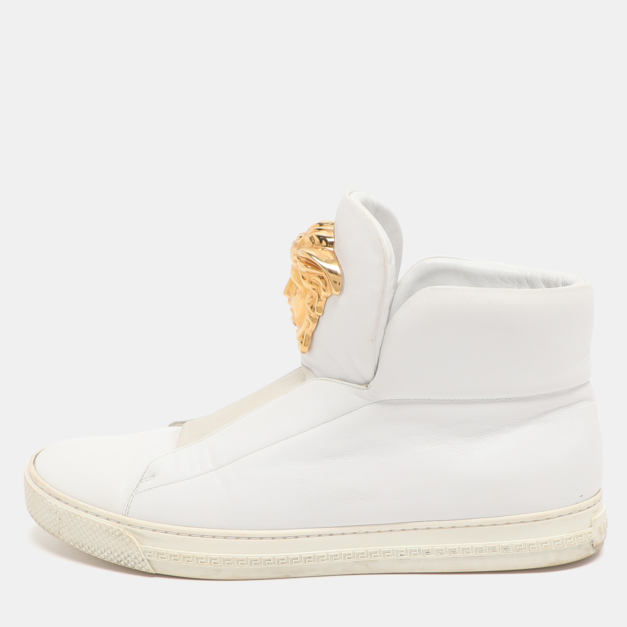 

Versace Medusa Size  White Leather High Top Sneakers