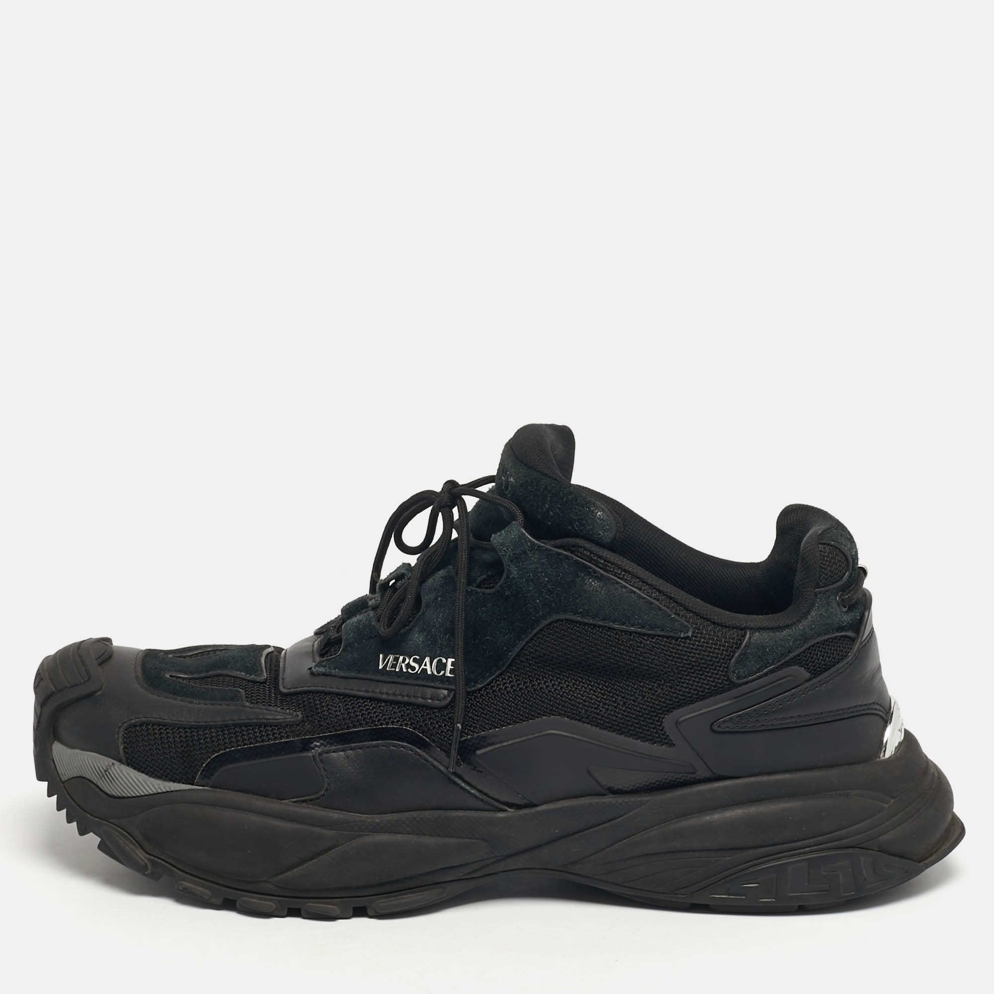 

Versace Black Leather and suede Mercury M Sneakers Size