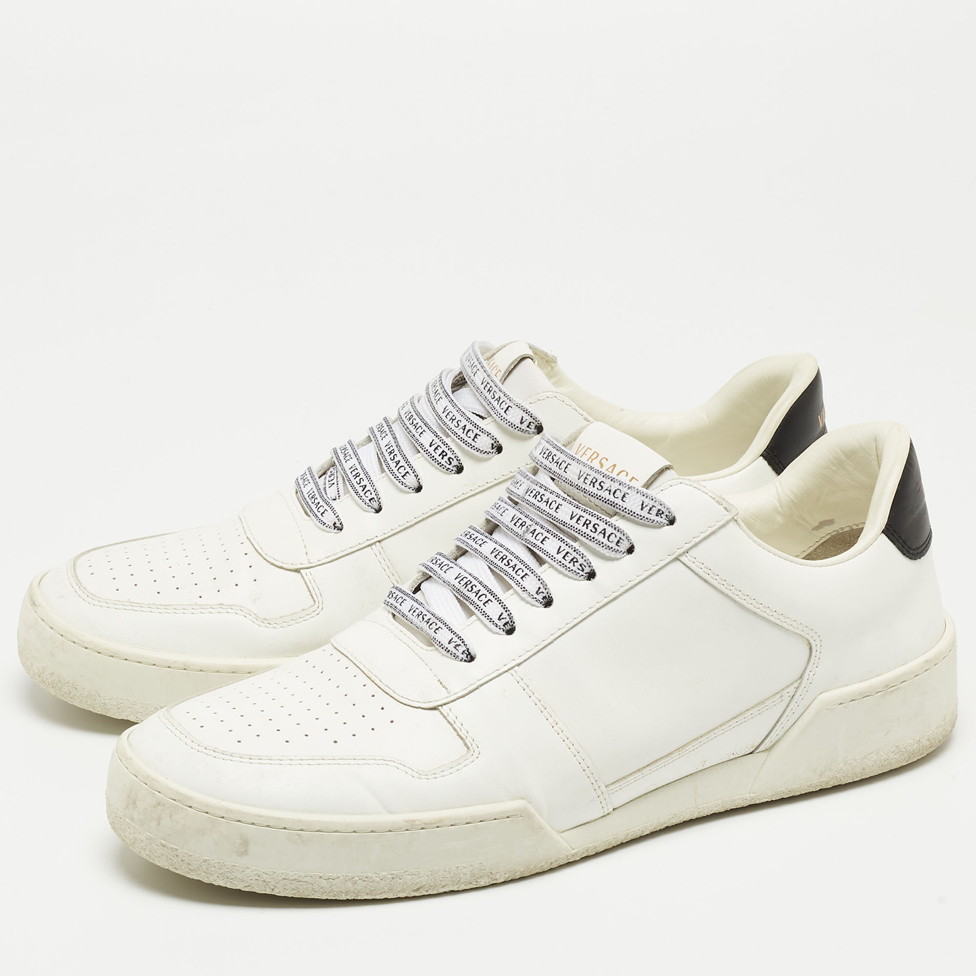 

Versace White Leather Ilus Sneakers Size