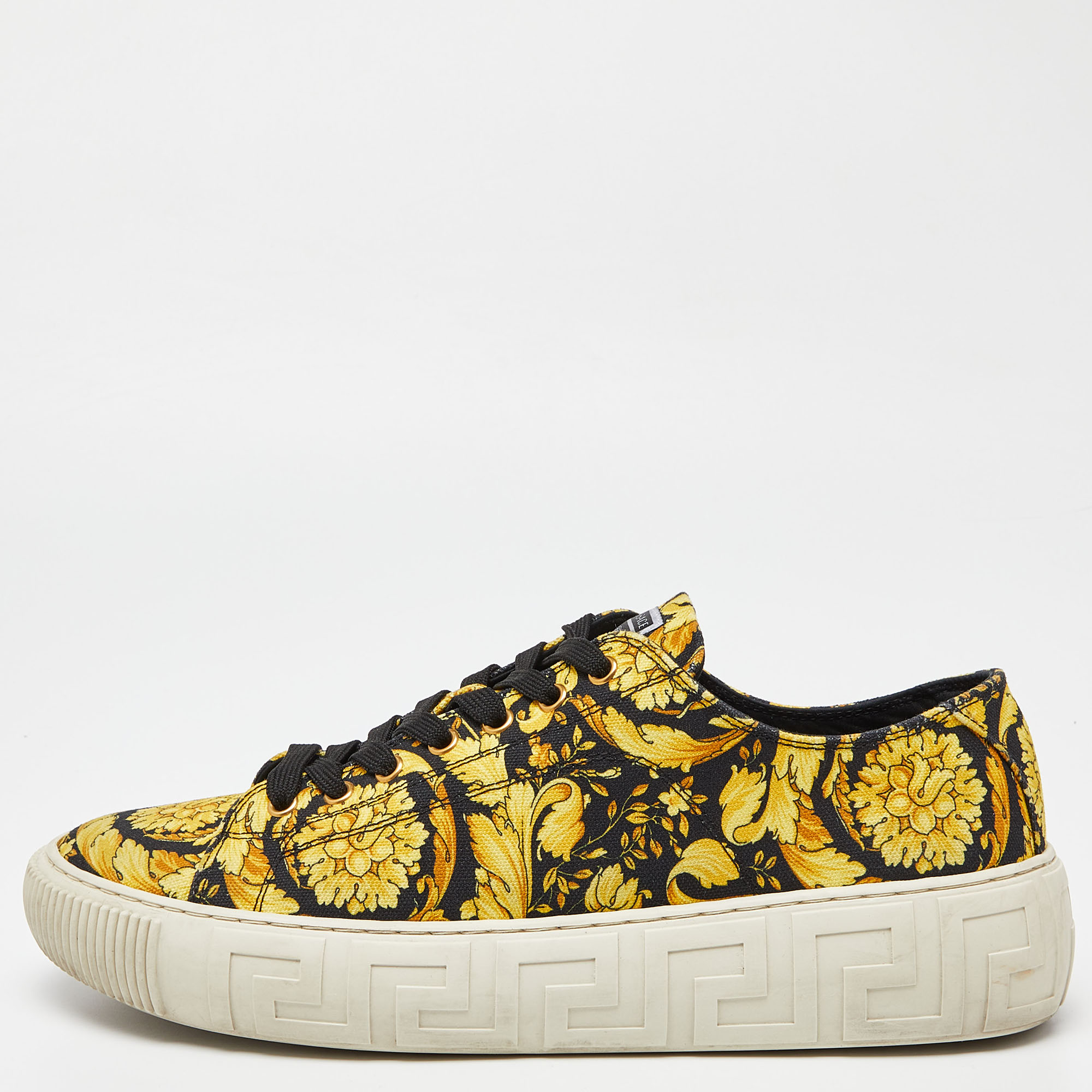 Versace Multicolor Suede and PVC Chain Reaction Low Top Sneakers Size 41  Versace | The Luxury Closet