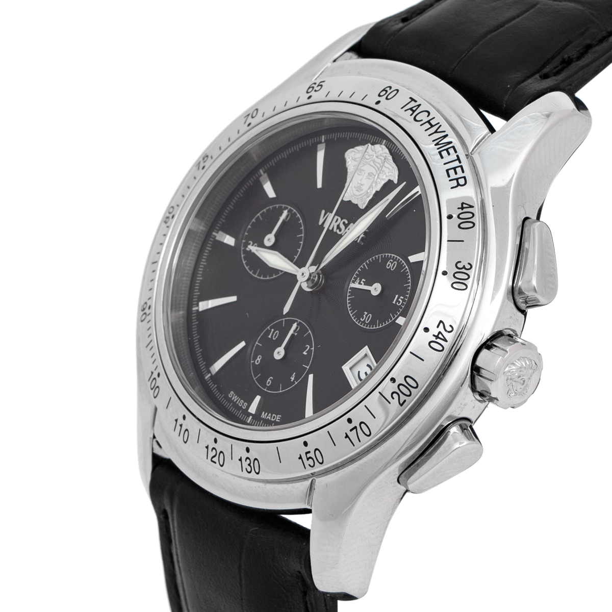 

Versace Black Stainless Steel Leather ULC99 Men's Wristwatch