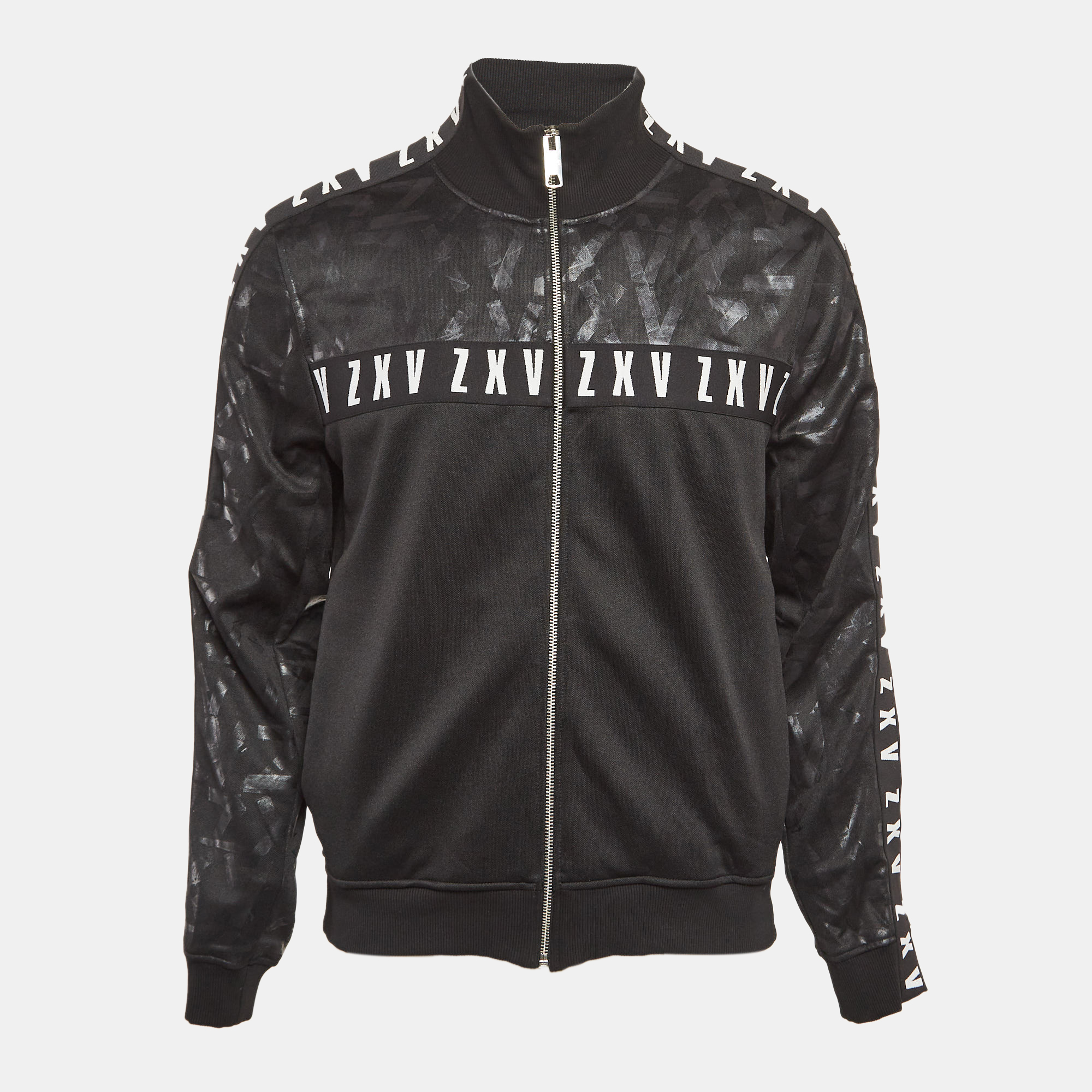 

Versus Versace X Zayn Black Printed Jersey Zip-Up Active Jacket L