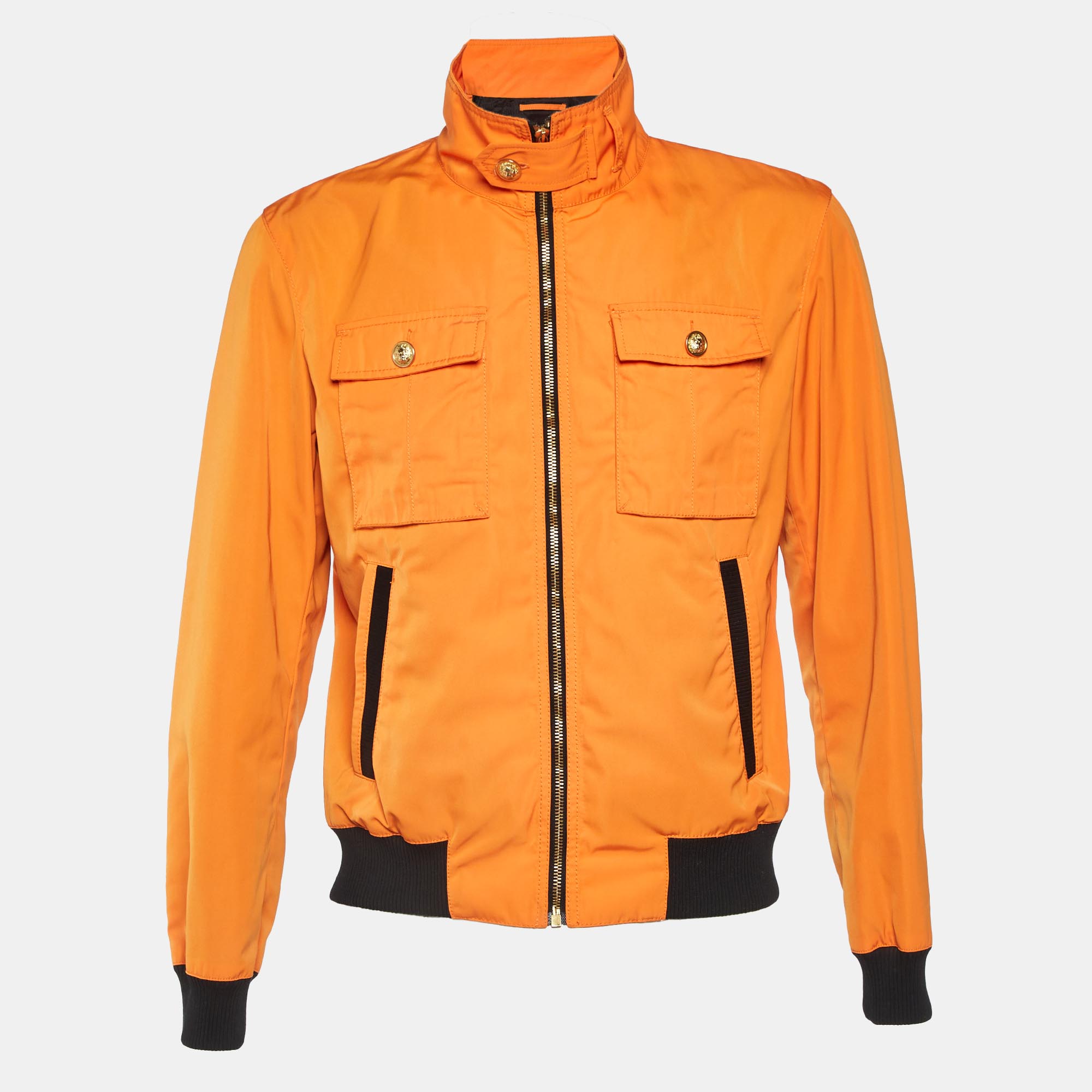 

Versus Versace Orange Synthetic Bomber Jacket L