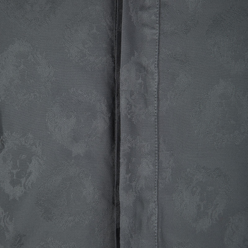 Pre Owned Versus Versace Grey Cotton Jacquard Long Sleeve Button Front Shirt M