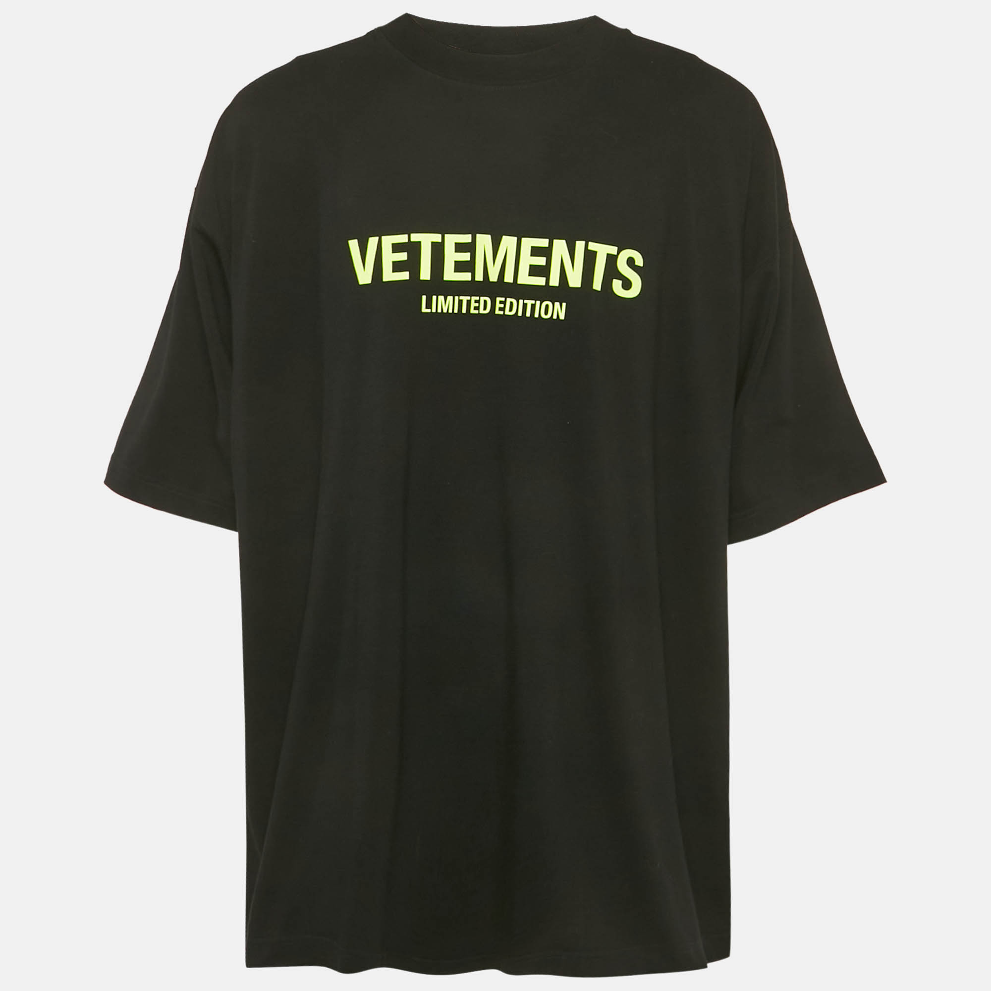 

Vetements Limited Edition Unisex Black Printed Jersey Oversized T-Shirt L