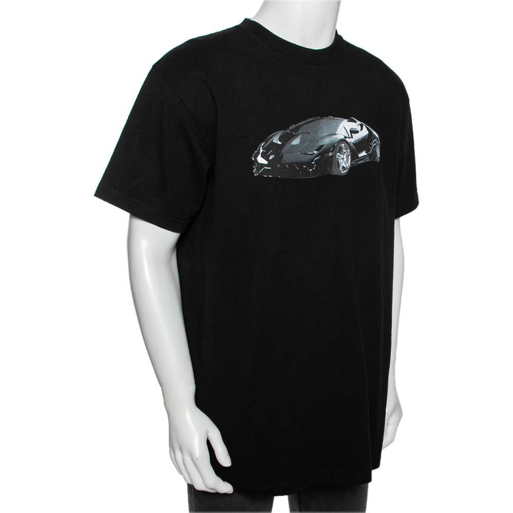 

Vetements Black Printed Cotton Short Sleeve Oversized T-Shirt